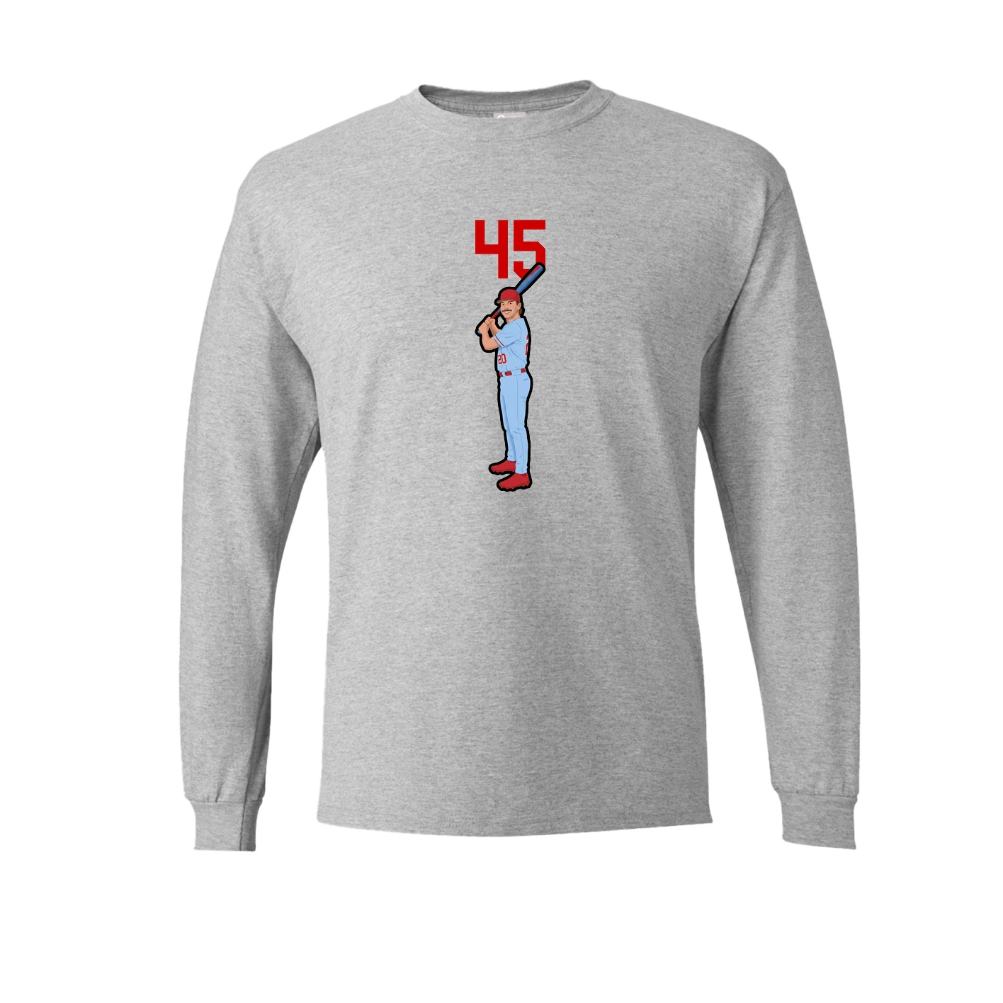 Long Sleeve Tee — Number Top in Grey