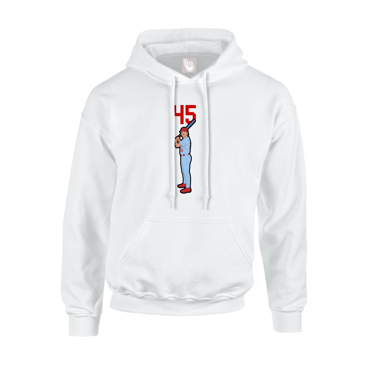 Hoodie — Number Top in White