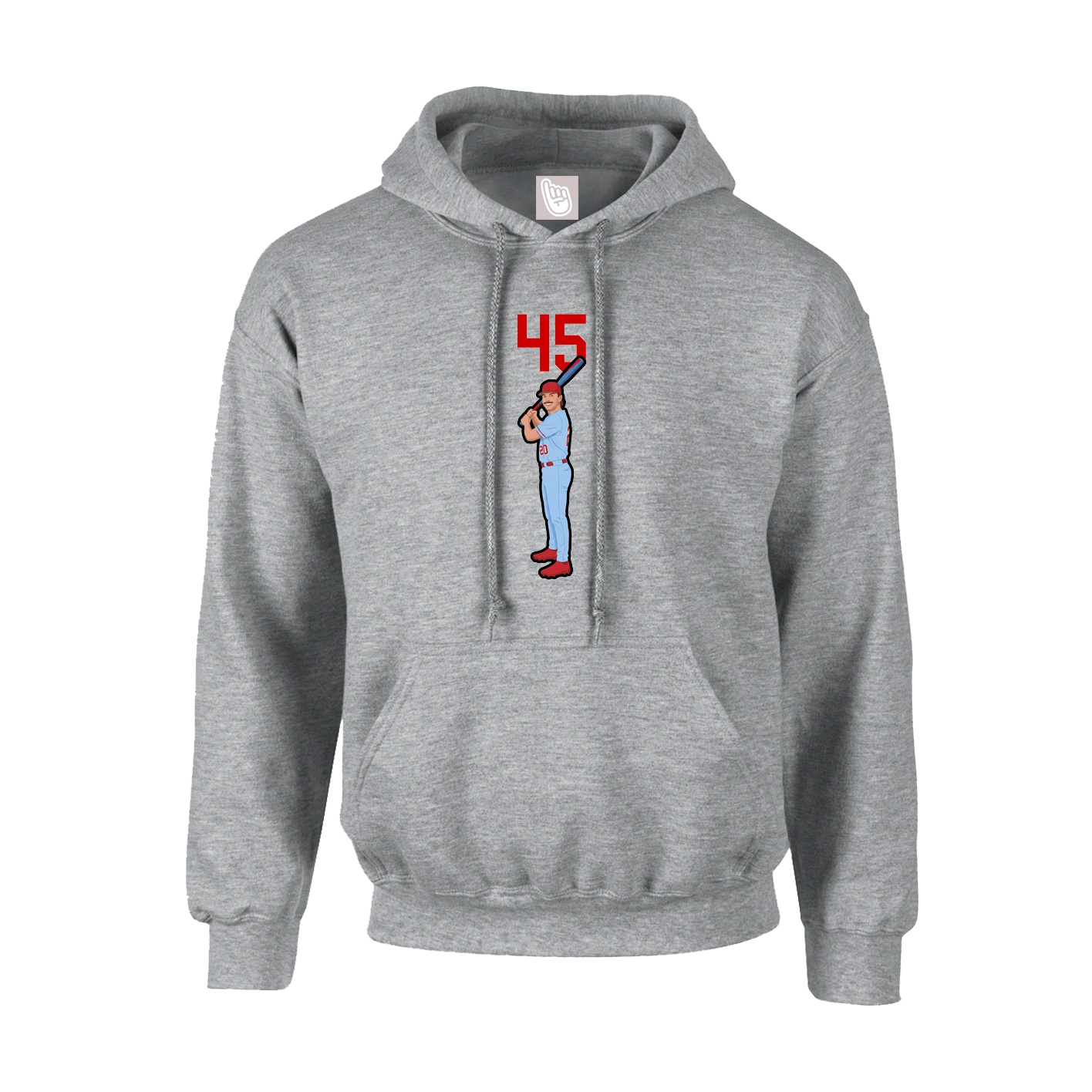 Youth Hoodie — Number Top in Grey