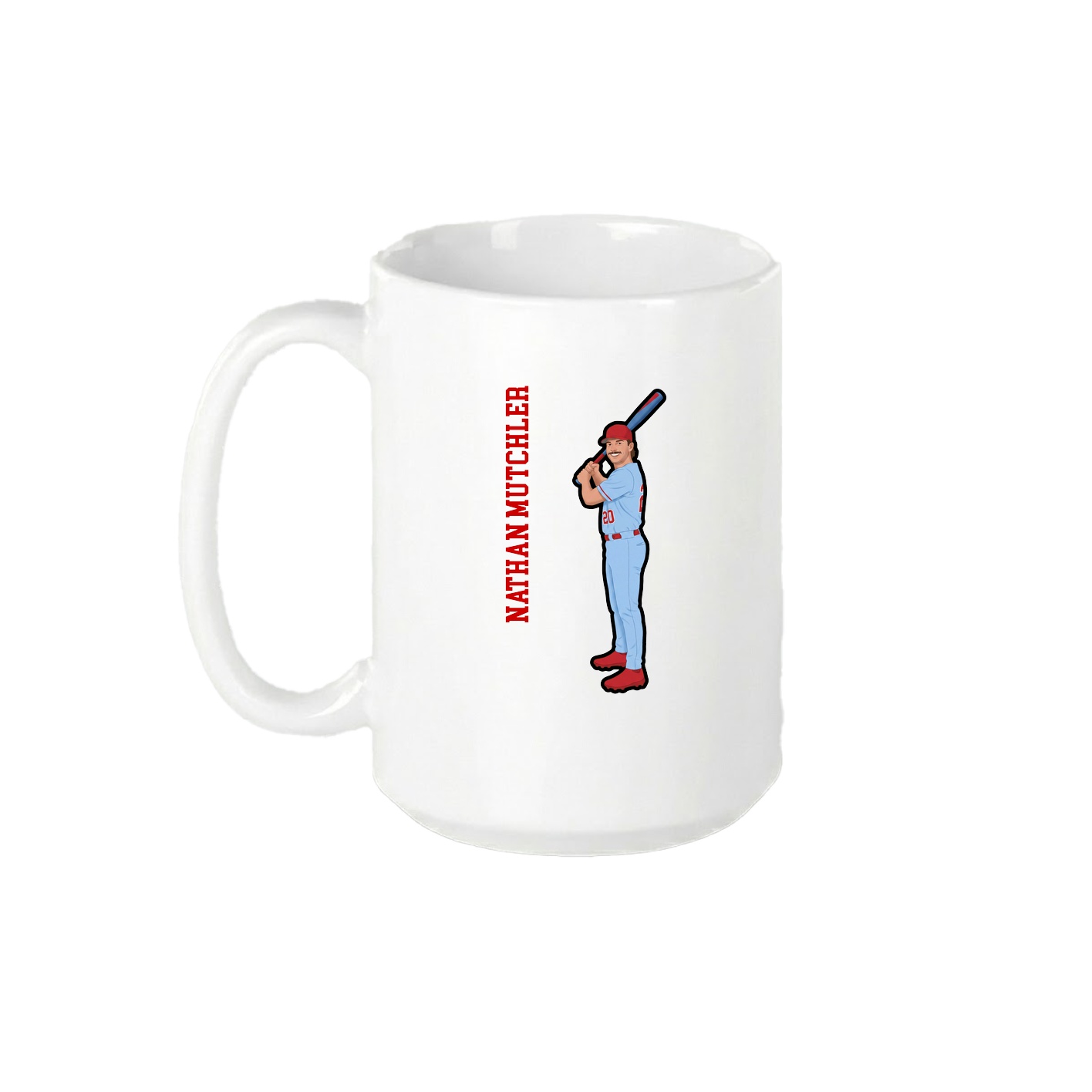 15oz Coffee Mug — Name Vertical in White