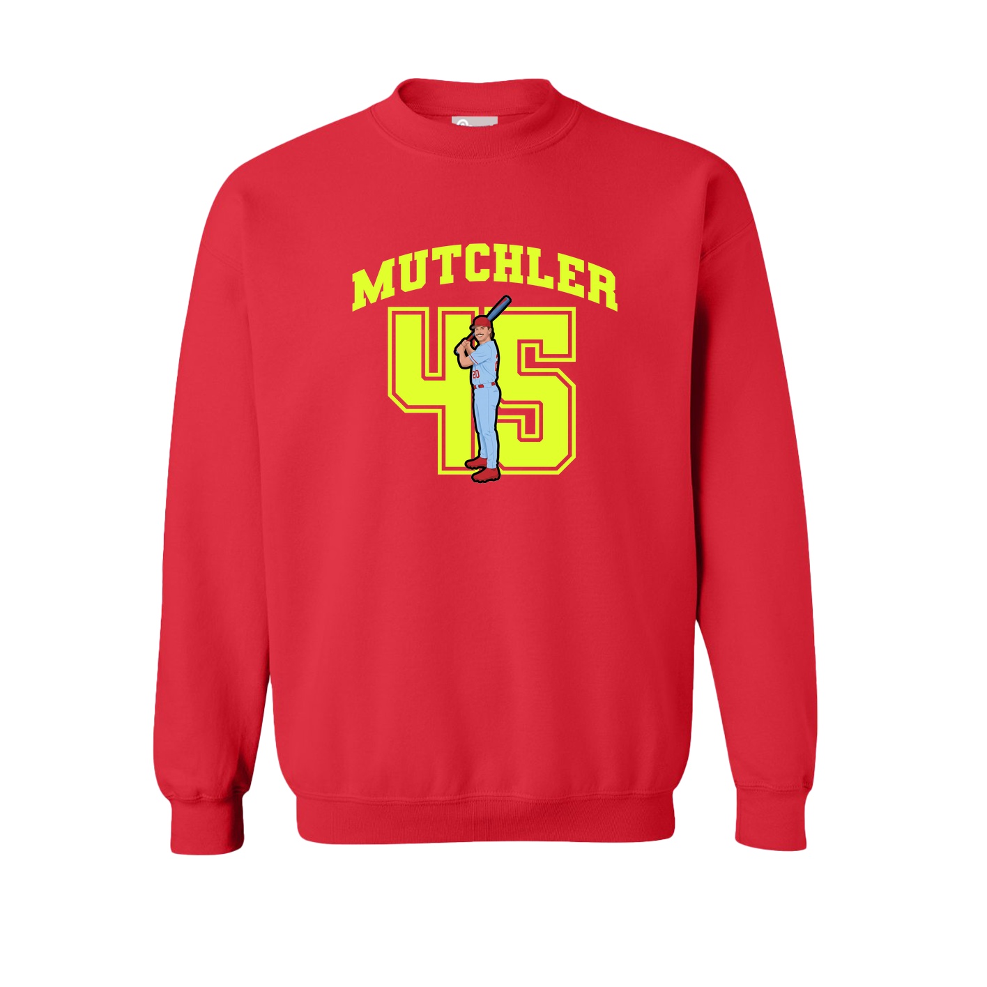 Fleece Crew — Number in Red