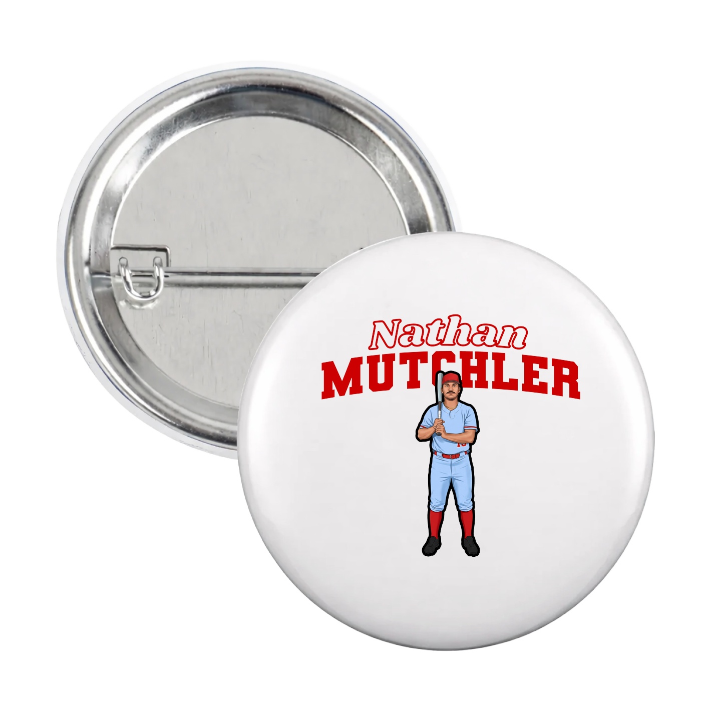 Game Day Button — Name Arch in White