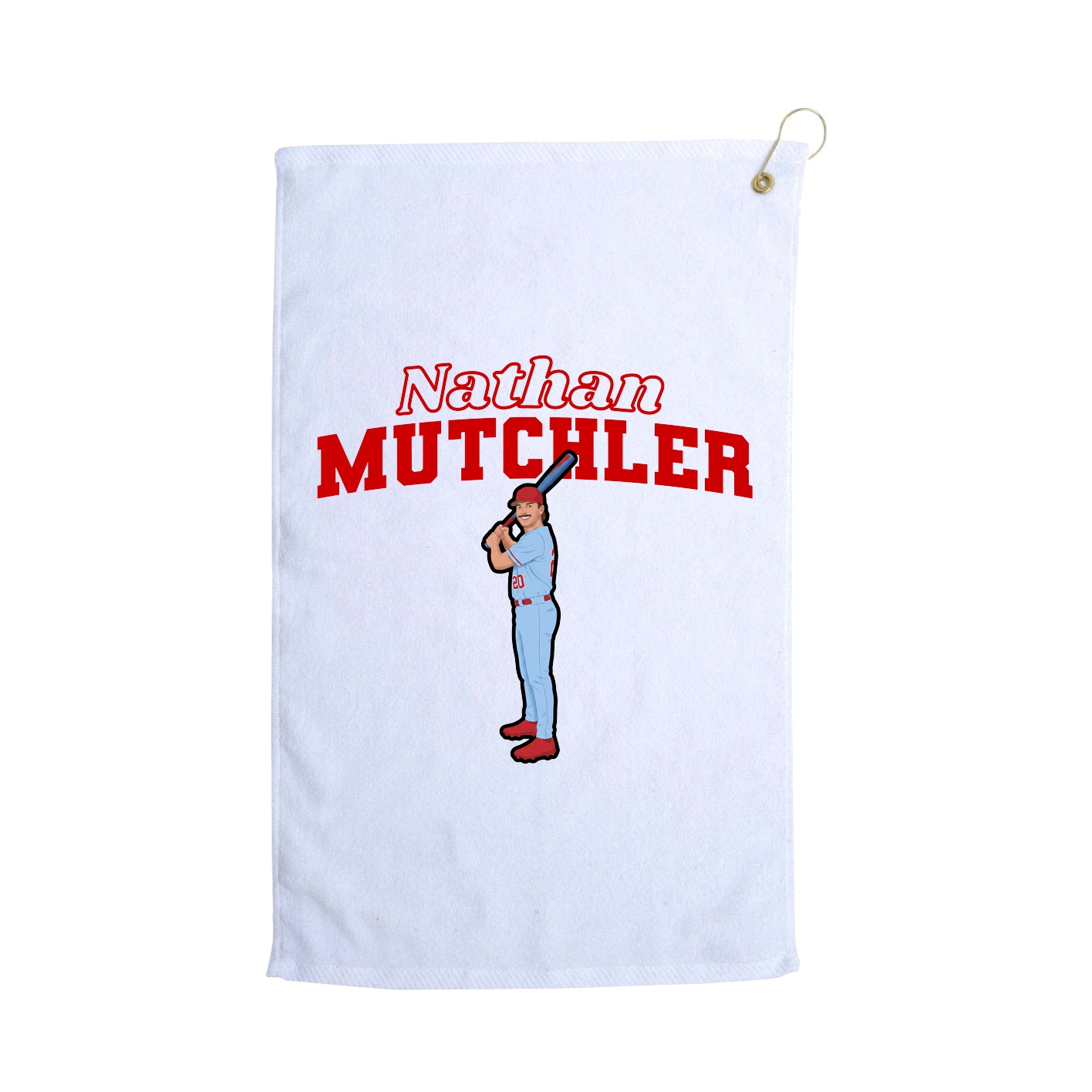 Golf Towel — Name Arch in White
