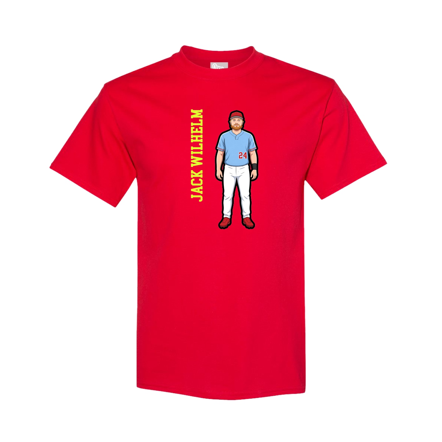 Tee — Name Vertical in Red
