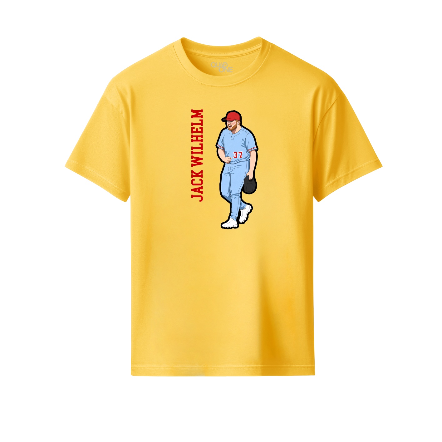 Youth Tee — Name Vertical in Yellow