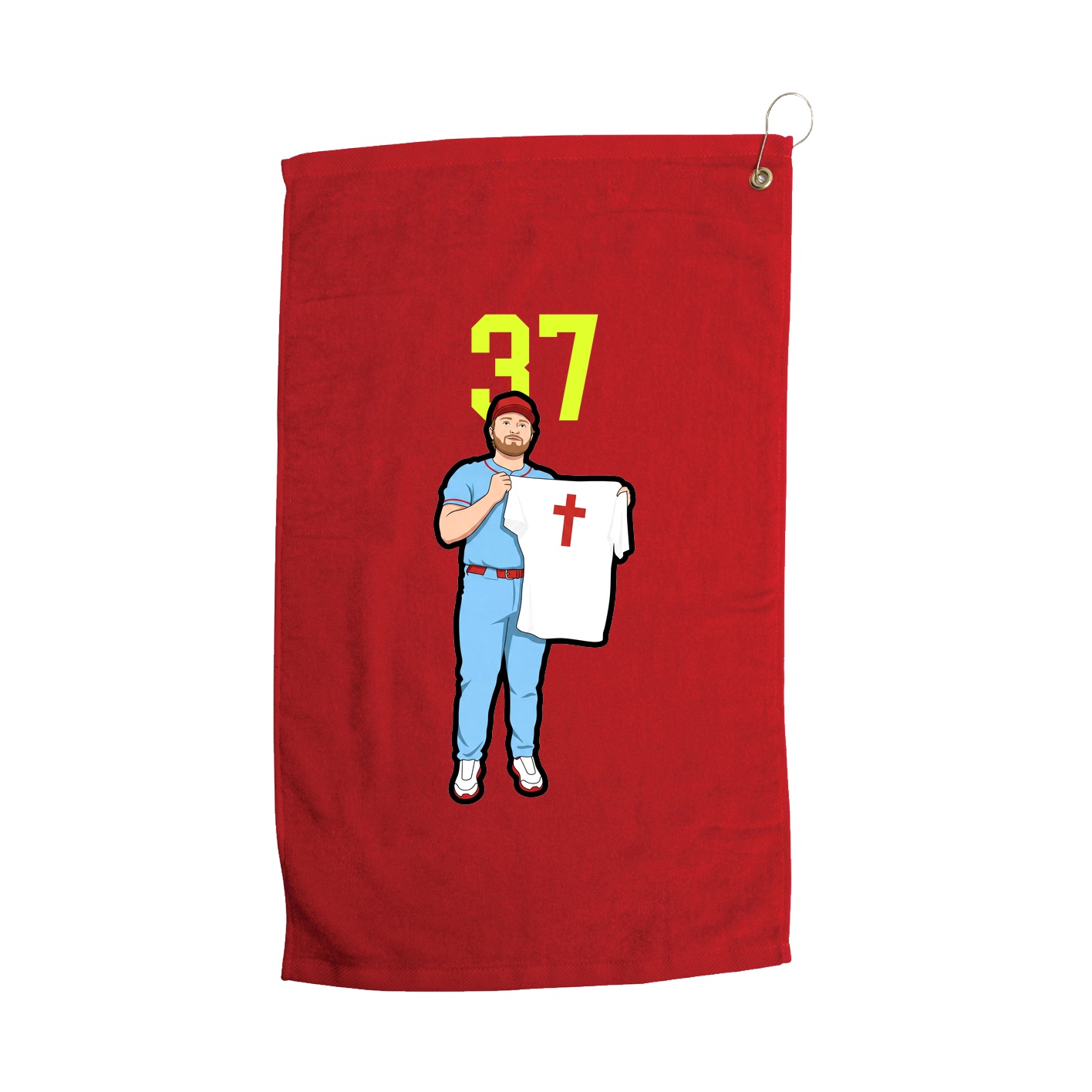 Golf Towel — Number Top in Red