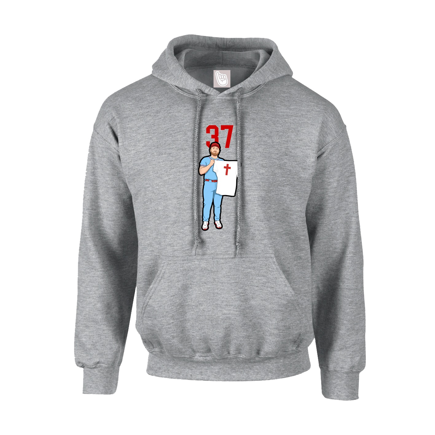 Youth Hoodie — Number Top in Grey