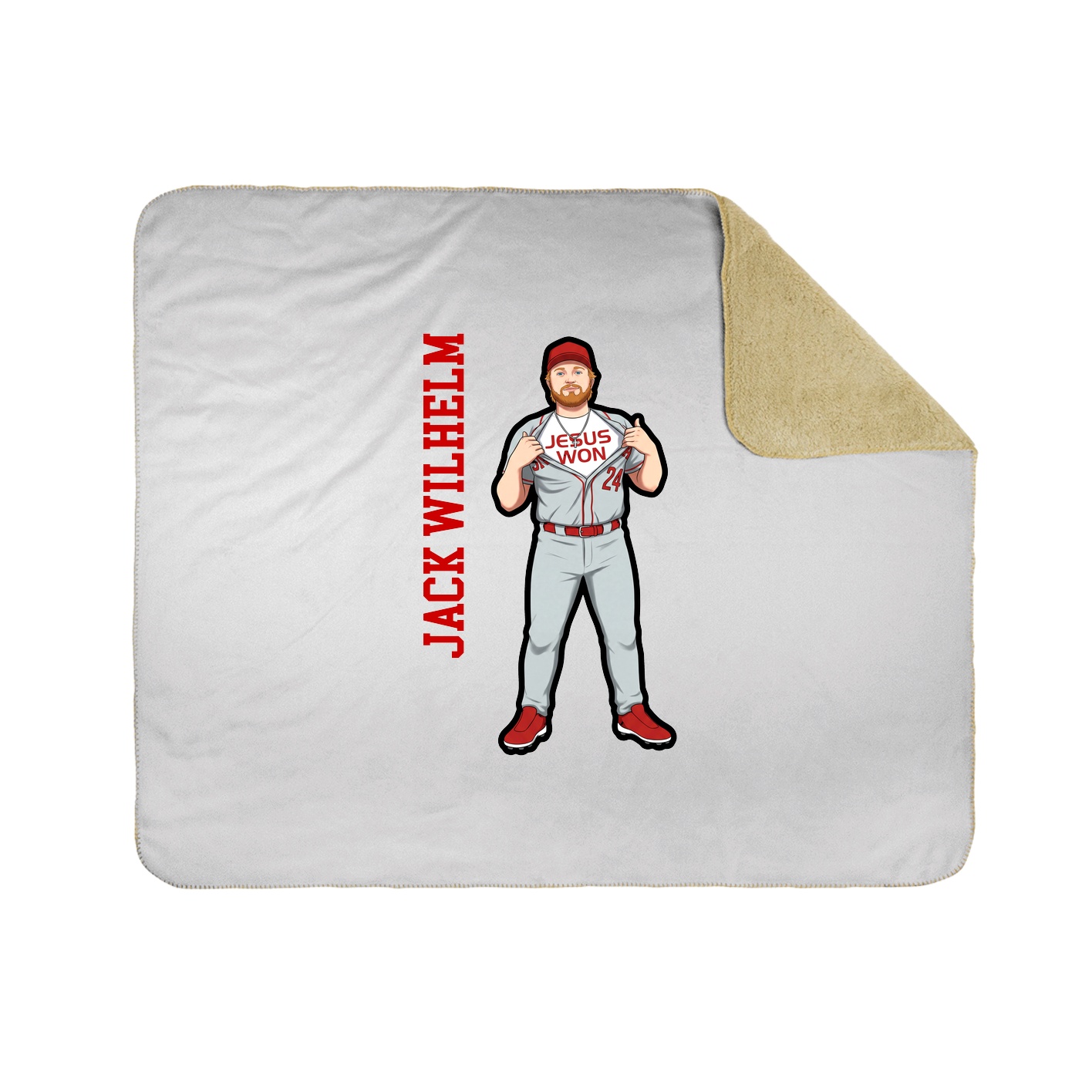 Throw Blanket — Name Vertical in White