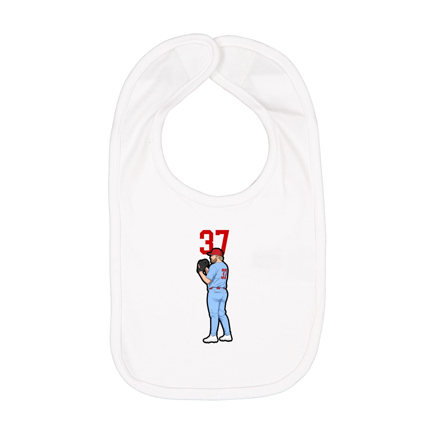 Infant Bib — Number Top in White