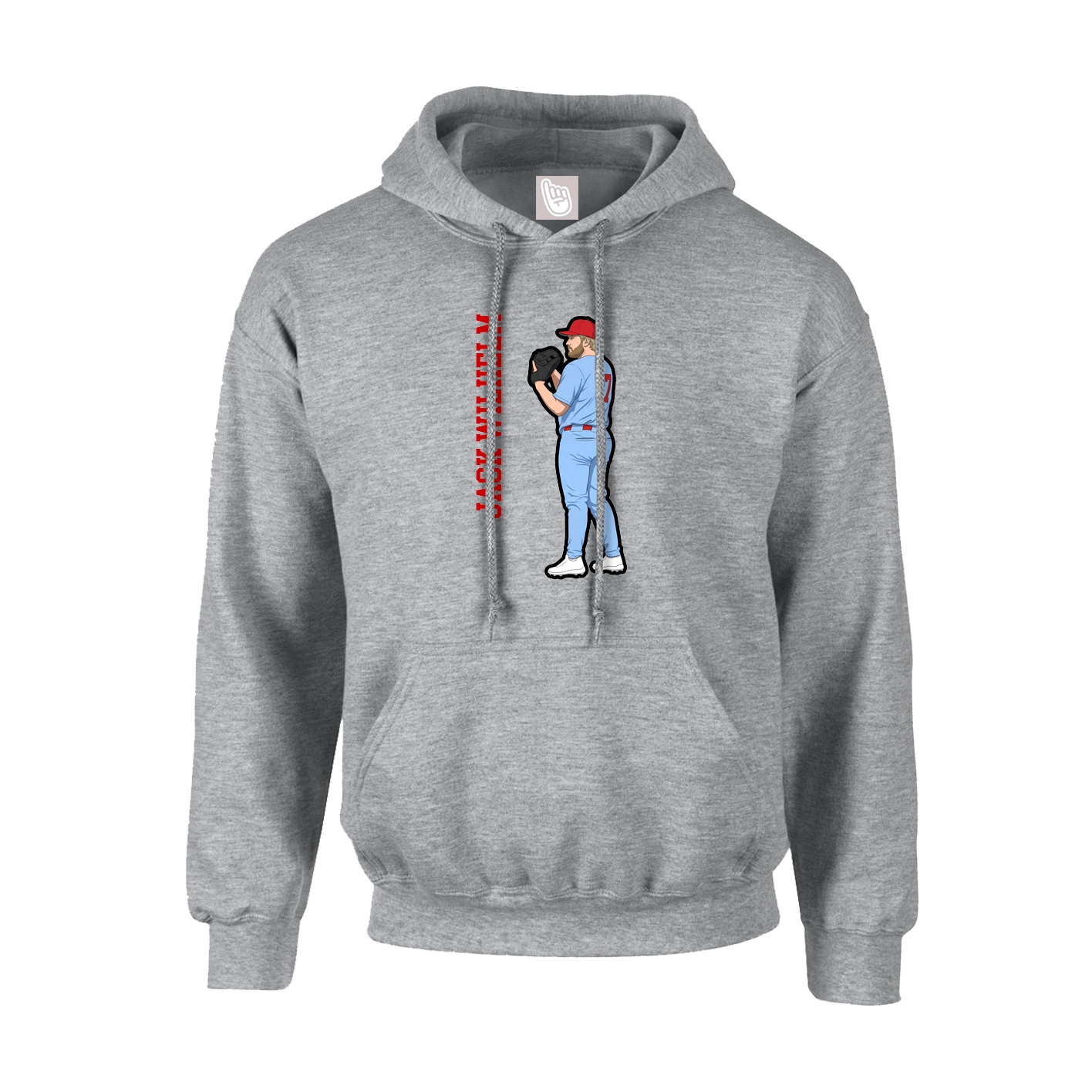 Hoodie — Name Vertical in Grey