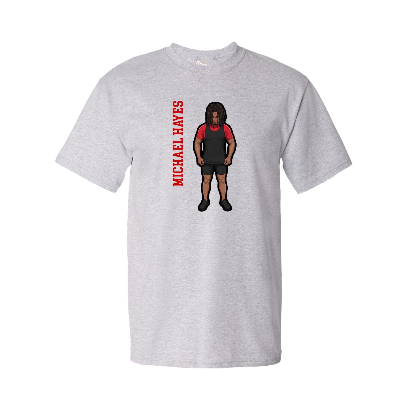 Tee — Name Vertical in Grey