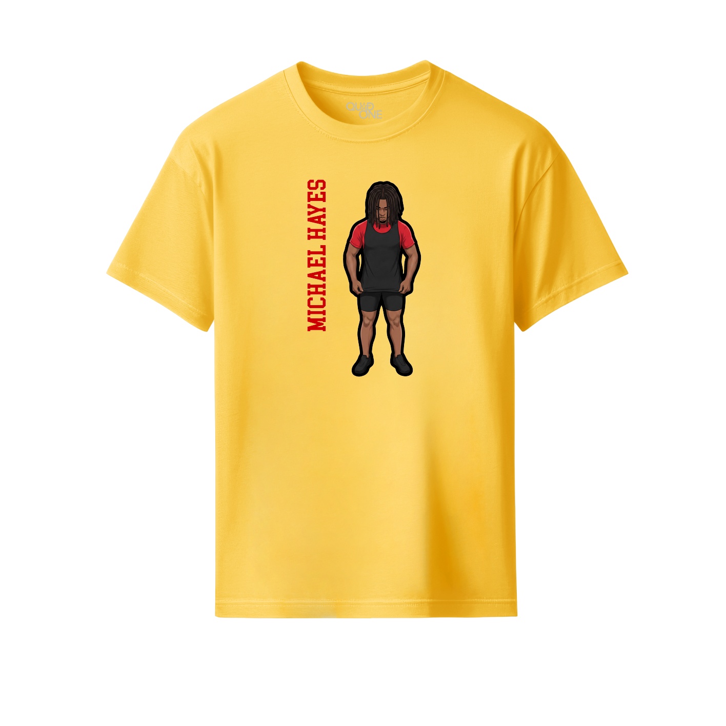 Youth Tee — Name Vertical in Yellow
