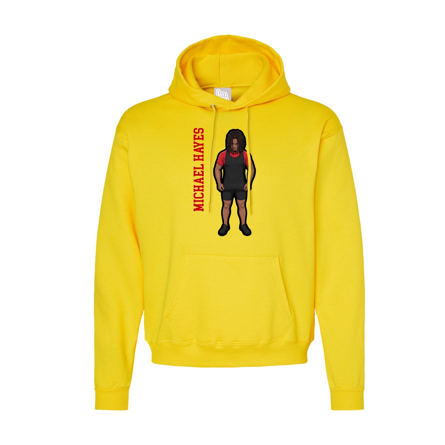 Hoodie — Name Vertical in Yellow