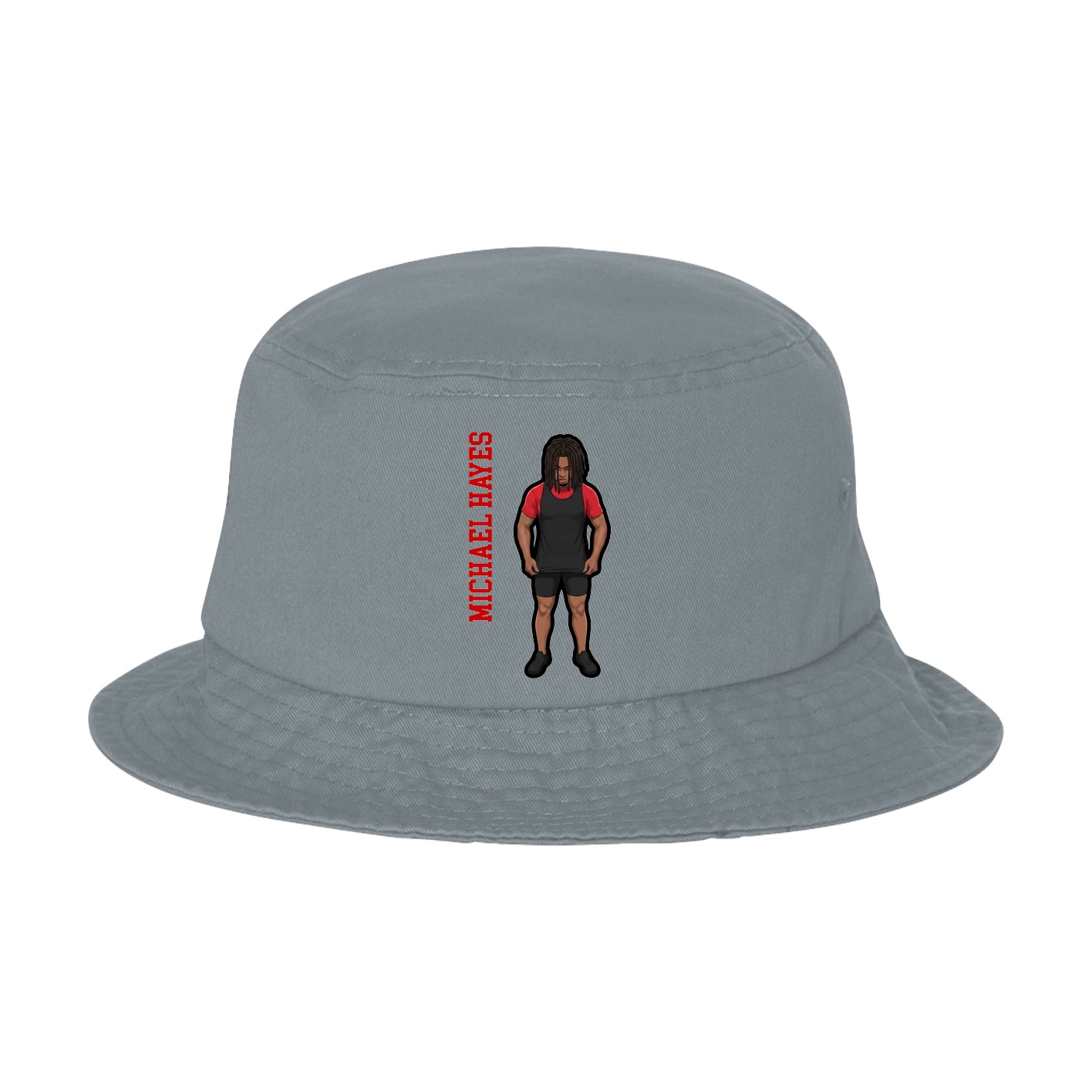Bucket Cap — Name Vertical in Grey