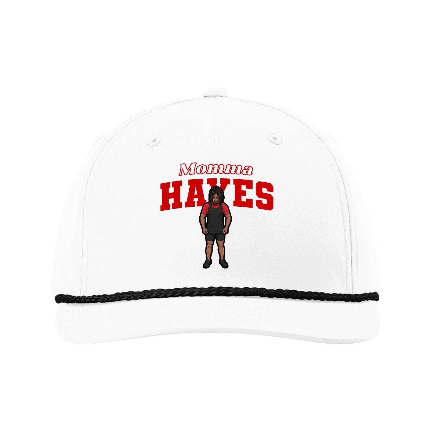Five-Panel Classic Rope Cap — Mothers Day Block in White