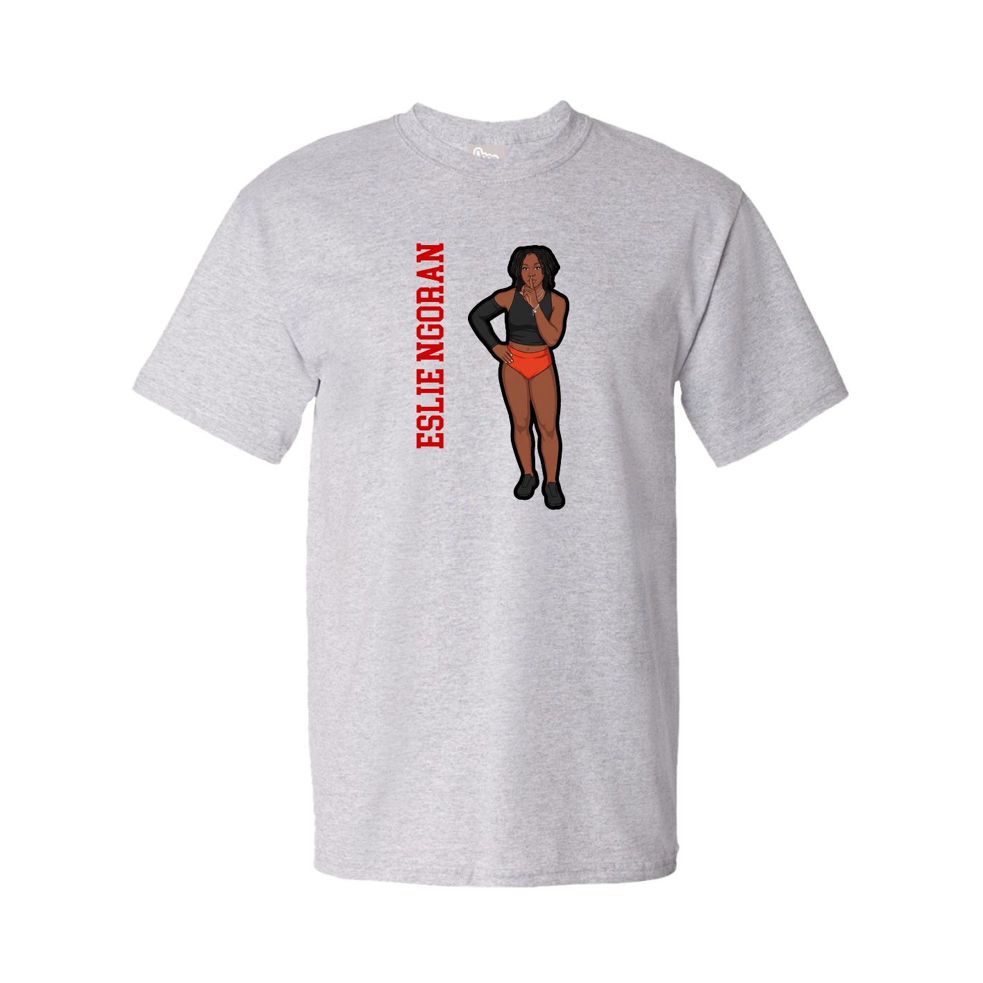 Youth Tee — Name Vertical in Grey