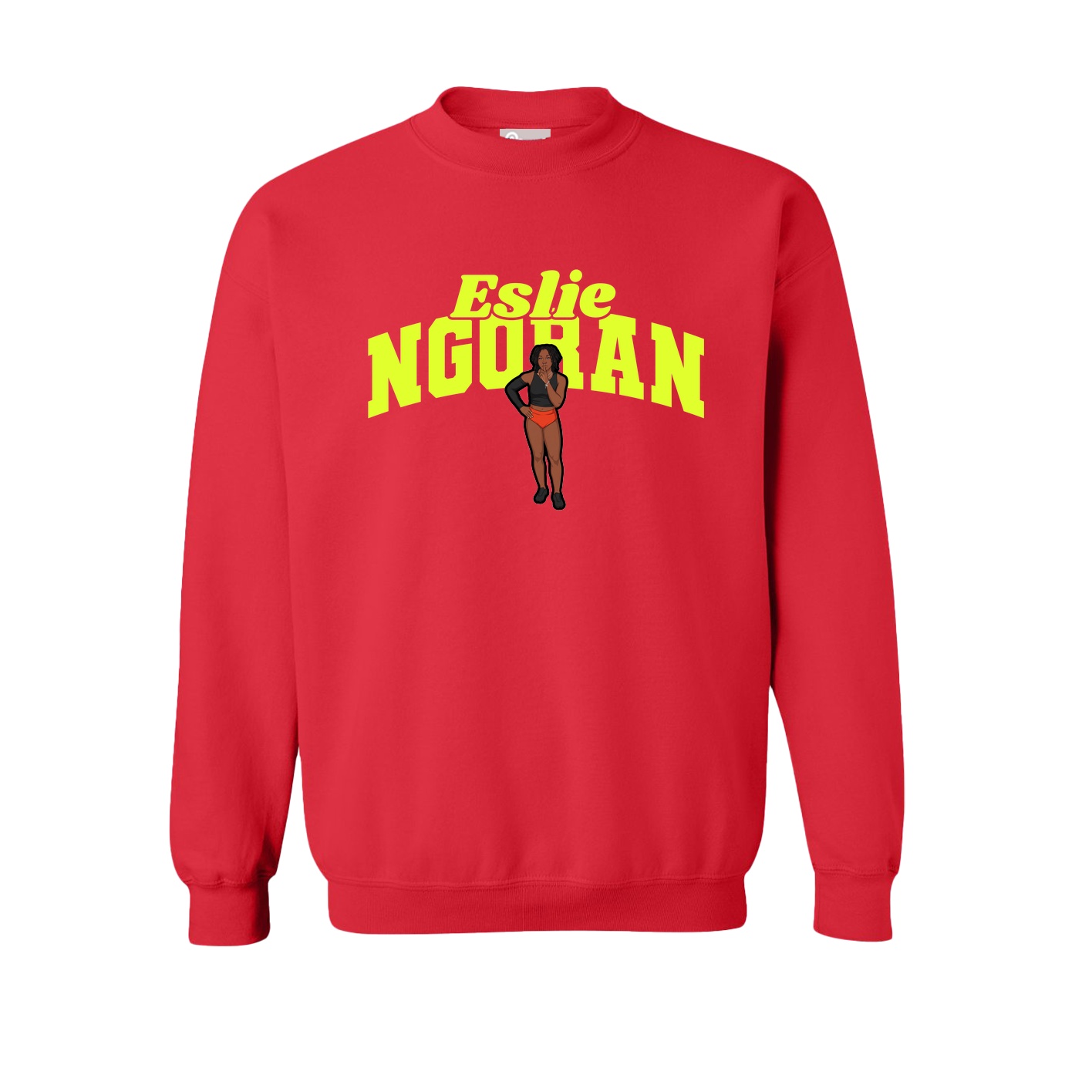 Fleece Crew — Signature Arch in Red
