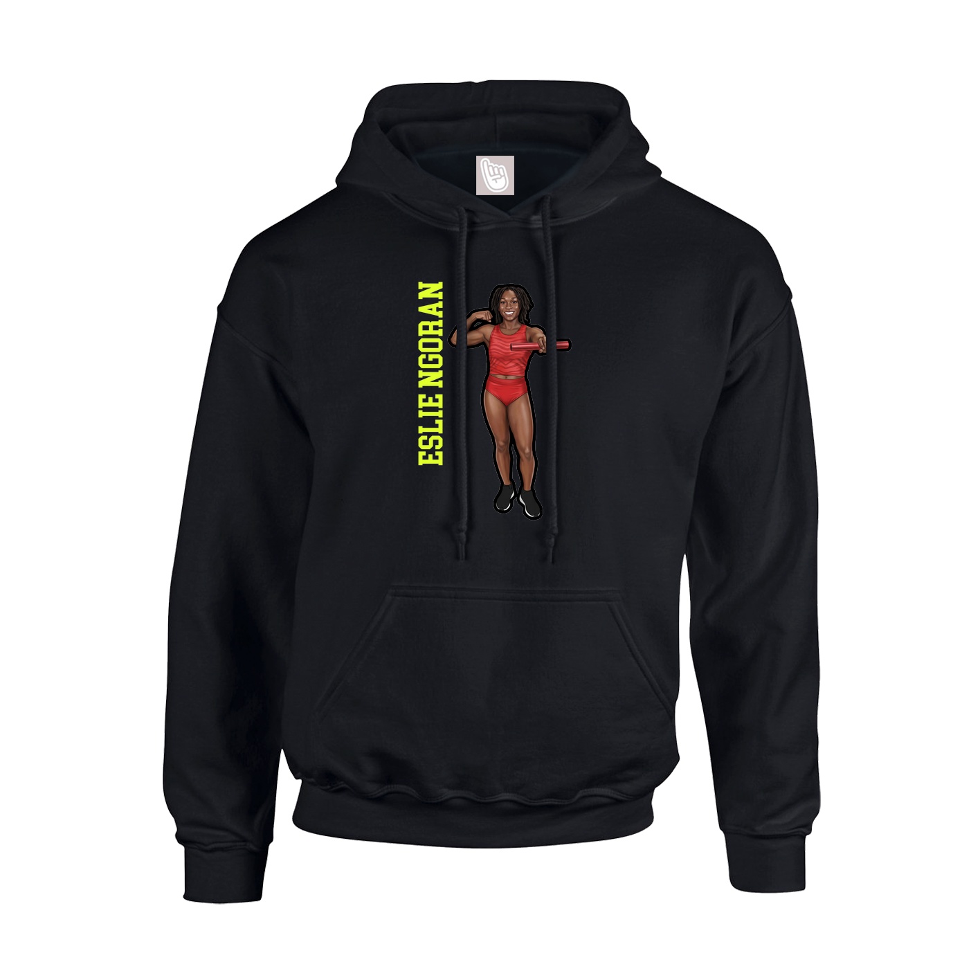 Hoodie — Name Vertical in Black
