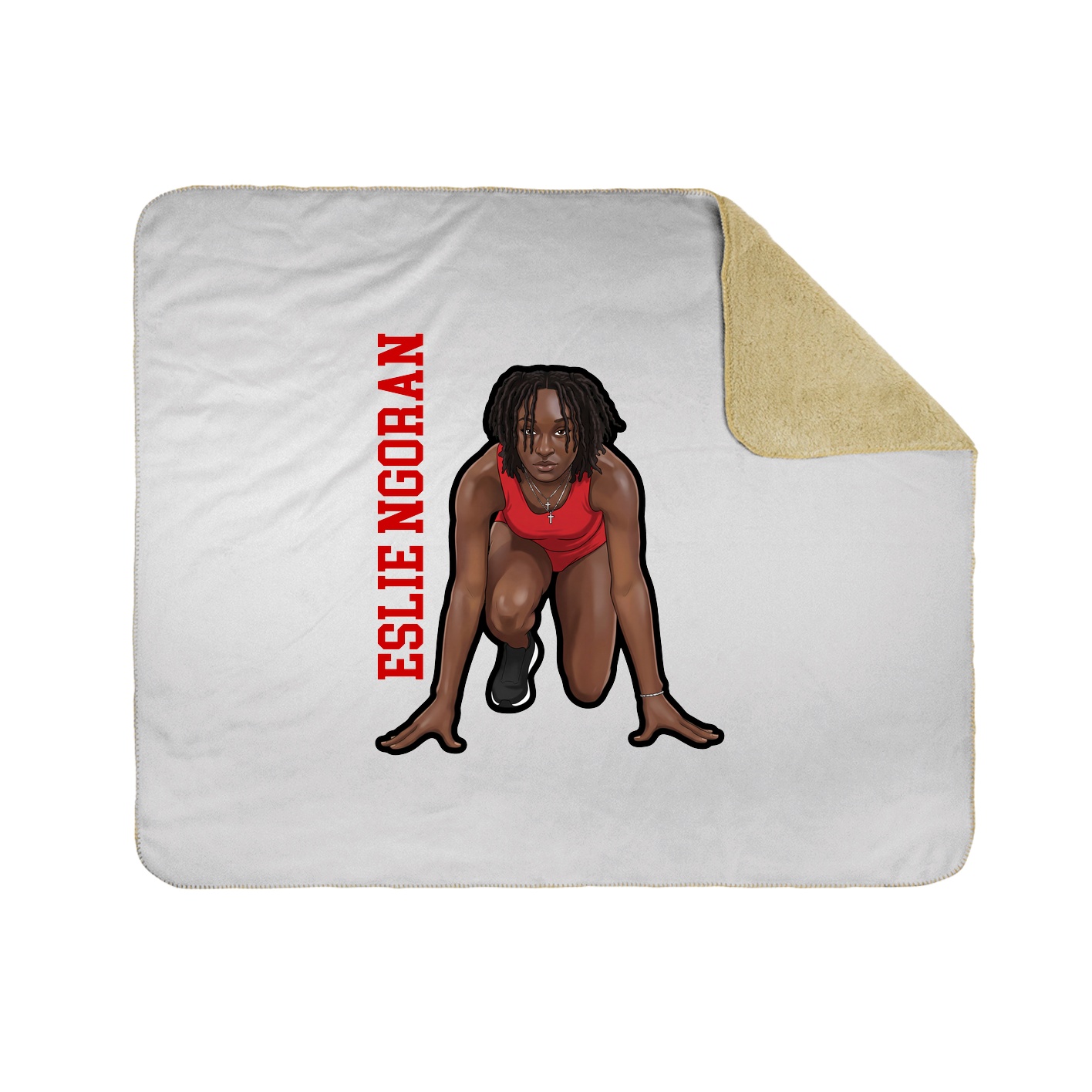 Throw Blanket — Name Vertical in White