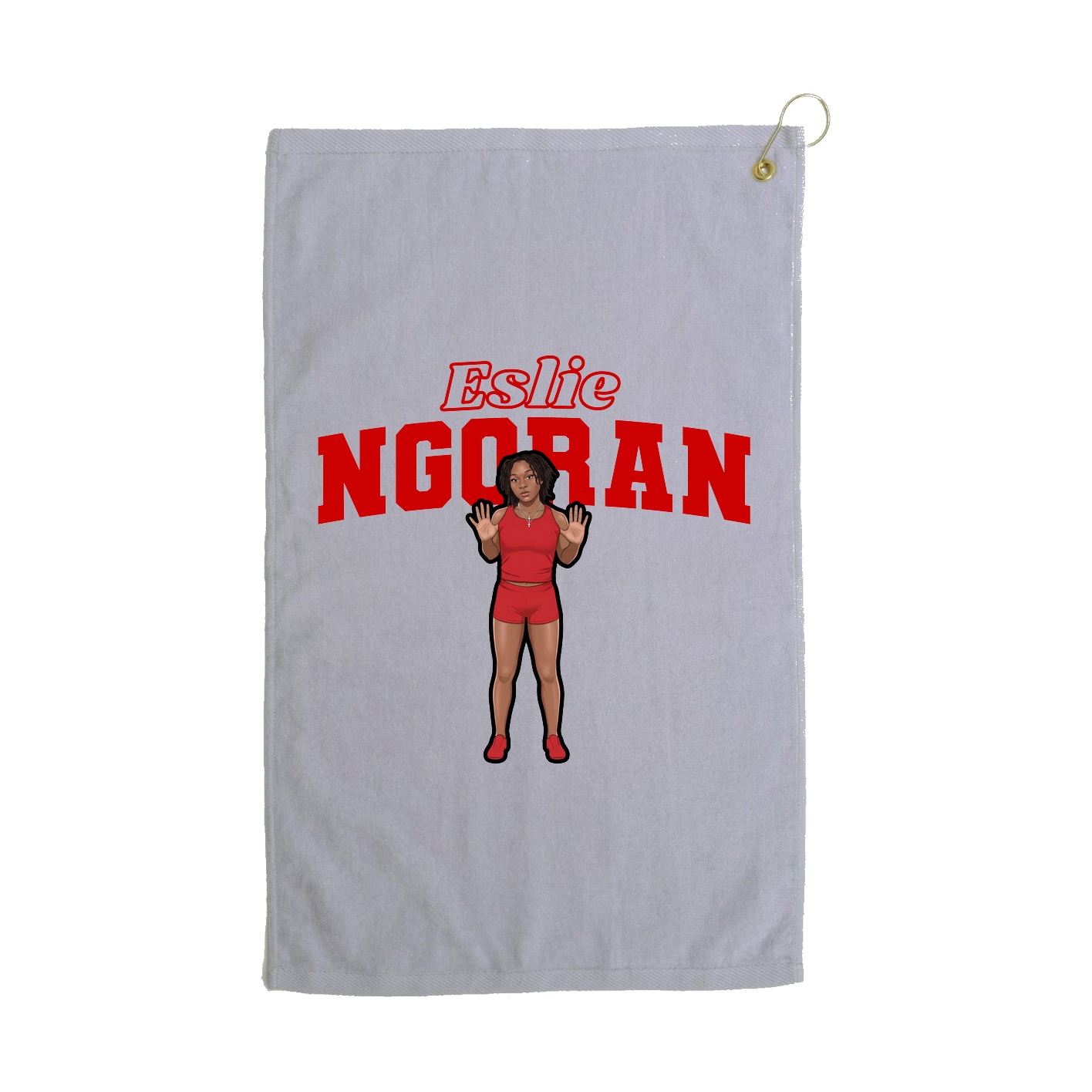 Golf Towel — Name Arch in Grey