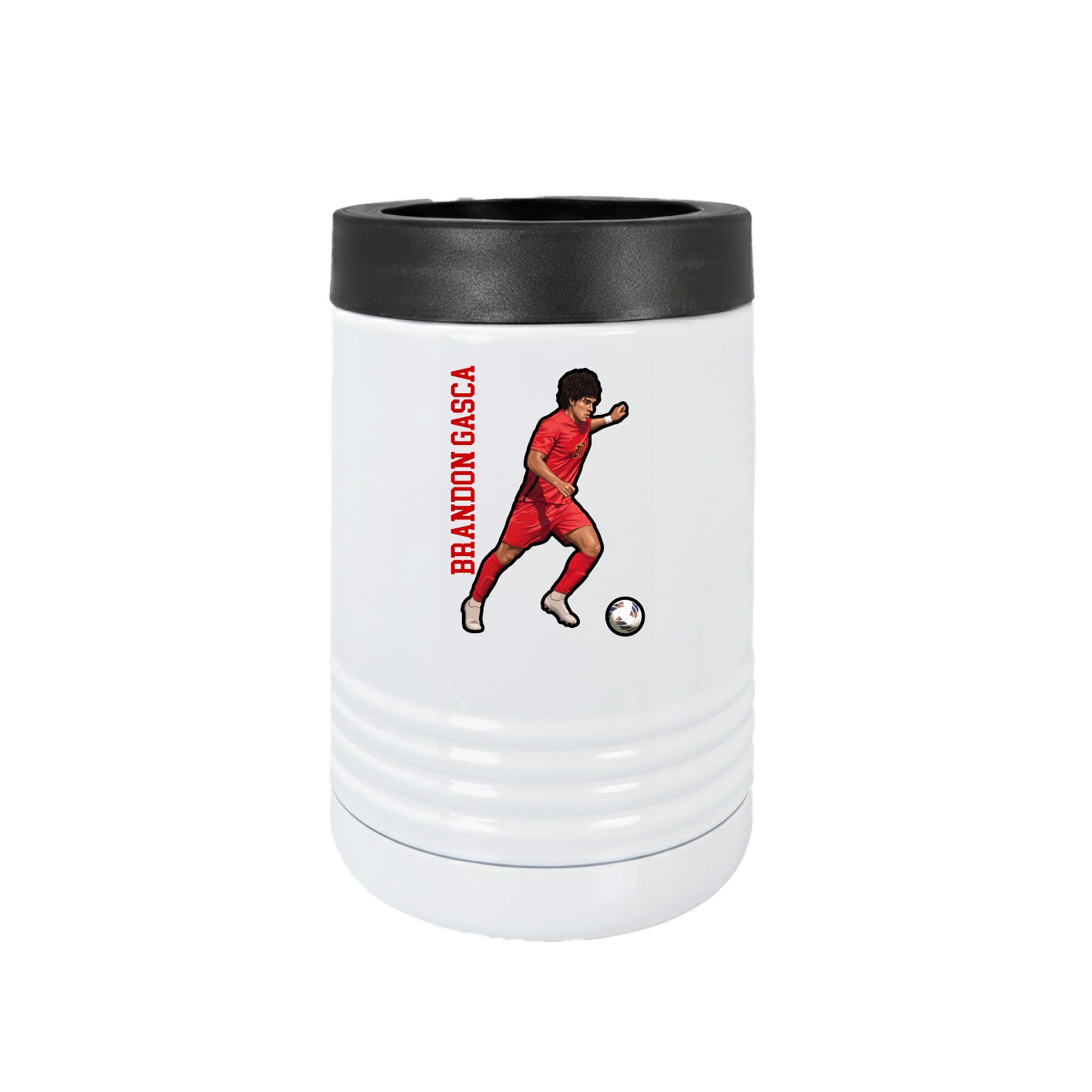 Beverage Holder — Name Vertical in White