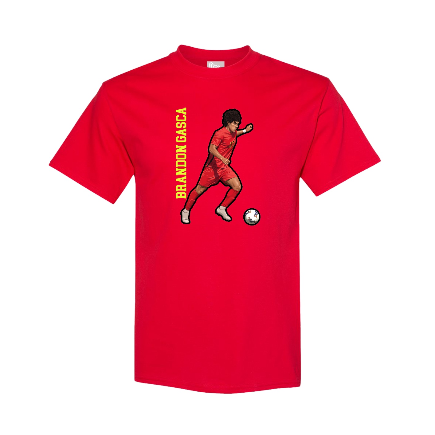 Tee — Name Vertical in Red