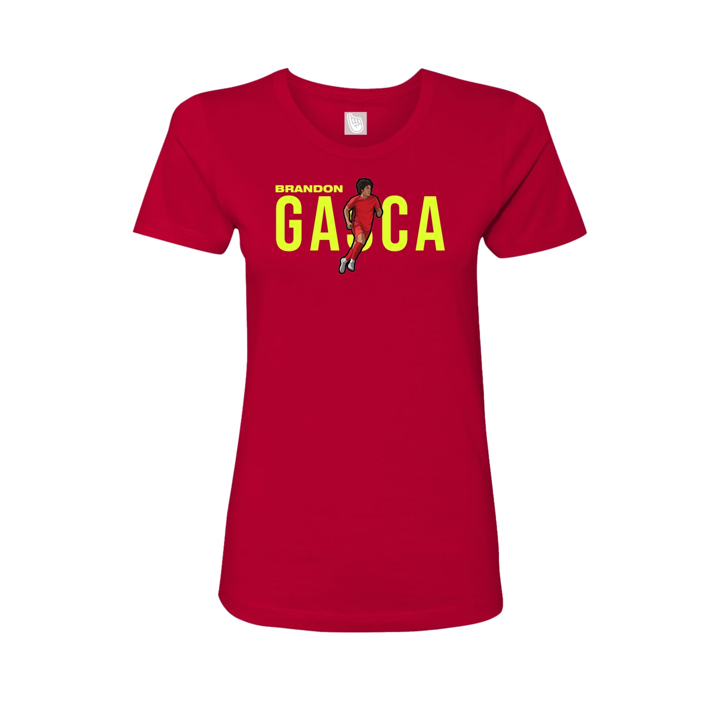 Fitted Women's Tee — Player Name in Red