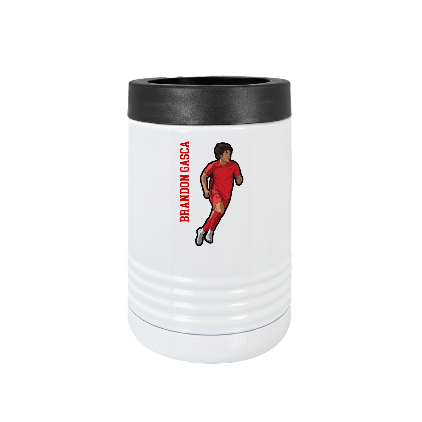 Beverage Holder — Name Vertical in White