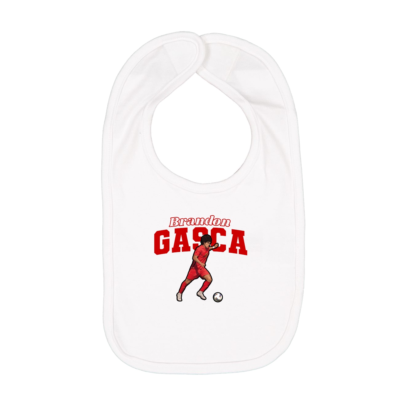 Infant Bib — Name Arch in White
