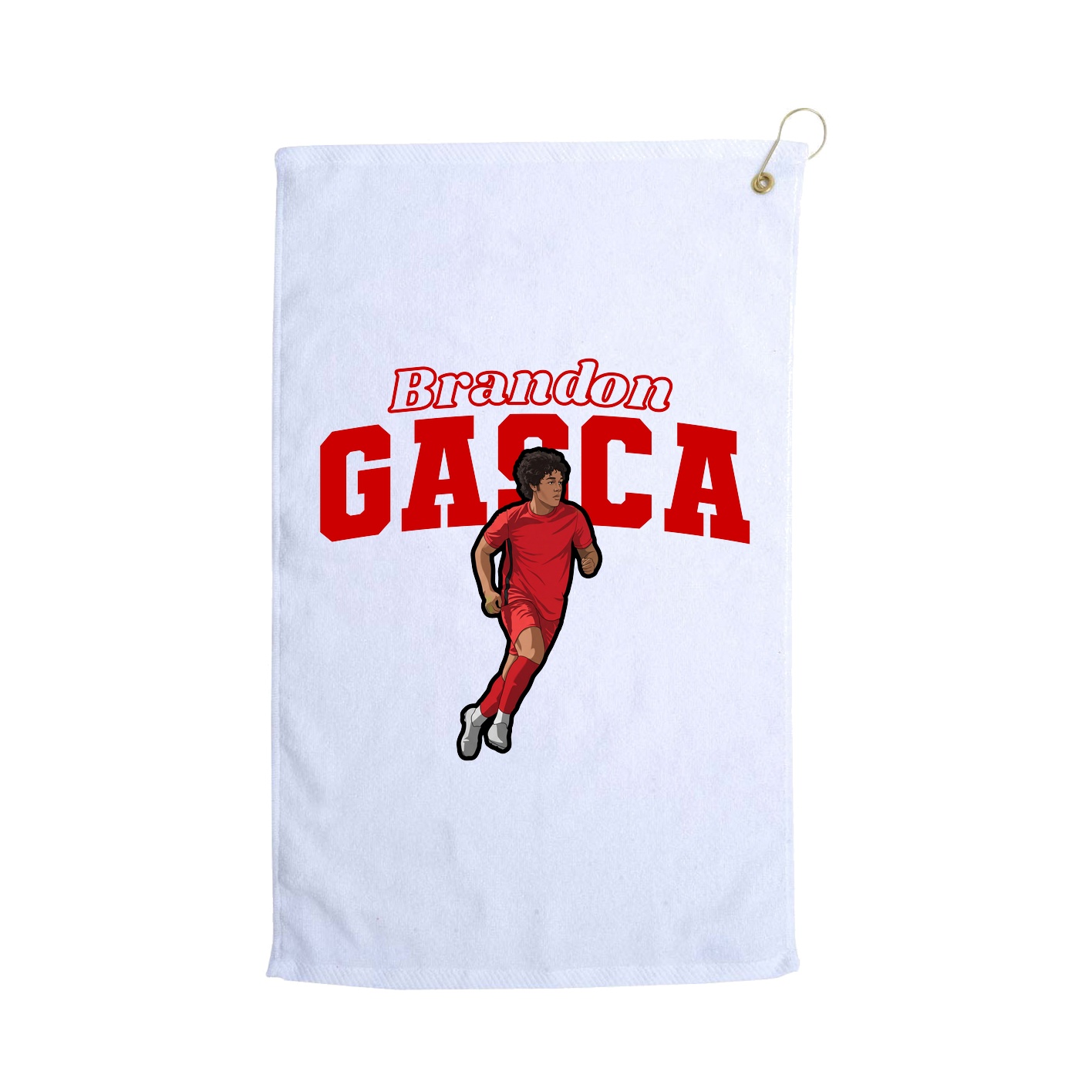Golf Towel — Name Arch in White