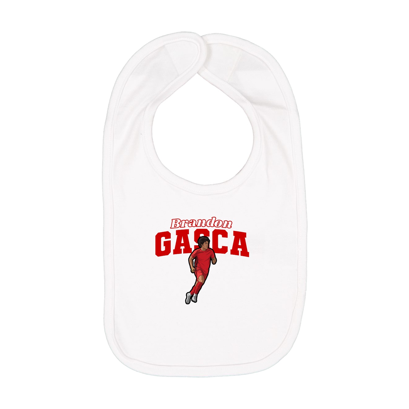 Infant Bib — Name Arch in White