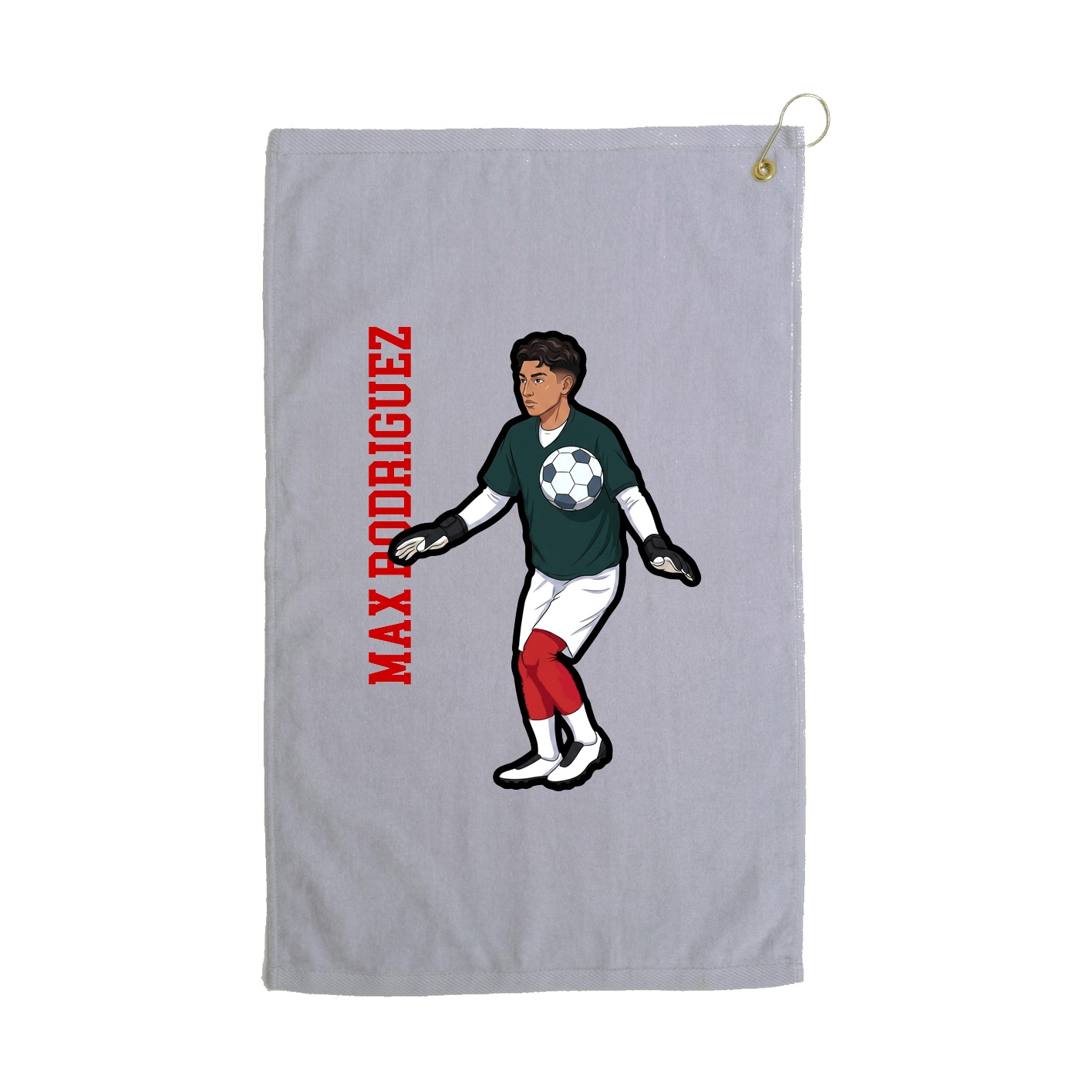 Golf Towel — Name Vertical in Grey
