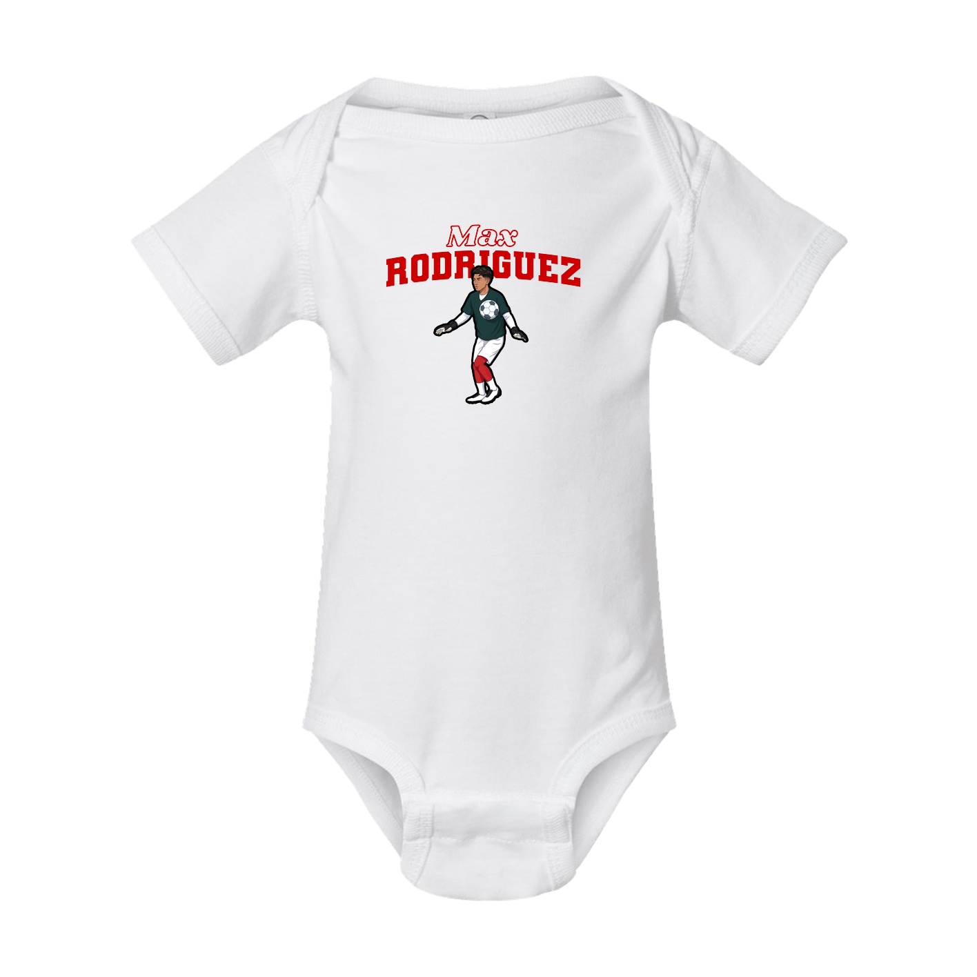 Baby Onesie — Name Arch in White