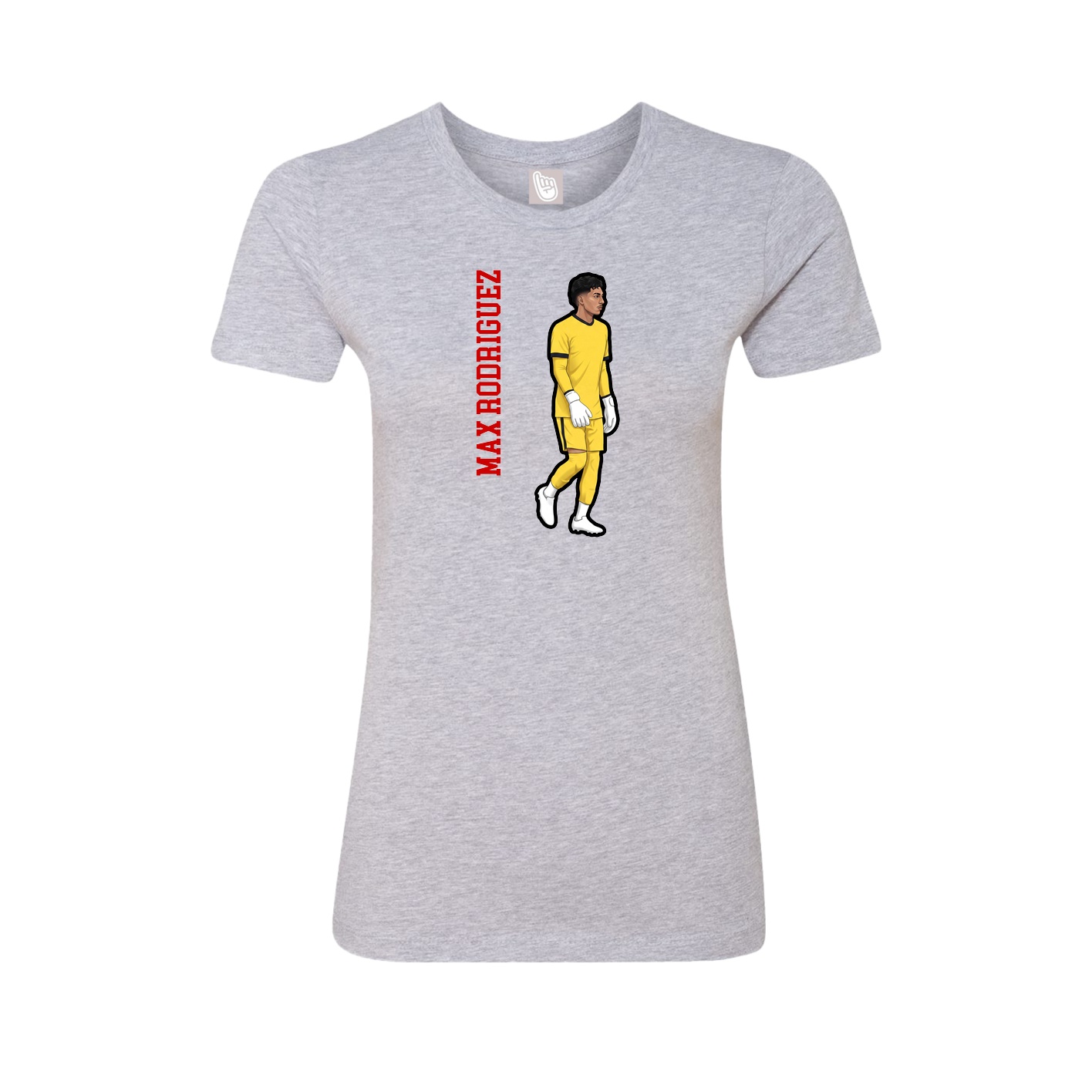 Fitted Women's Tee — Name Vertical in Grey
