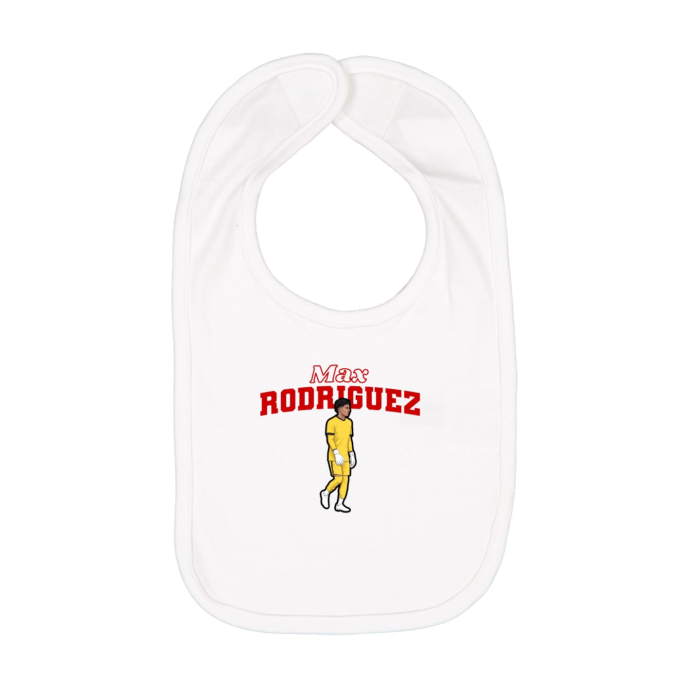 Infant Bib — Name Arch in White