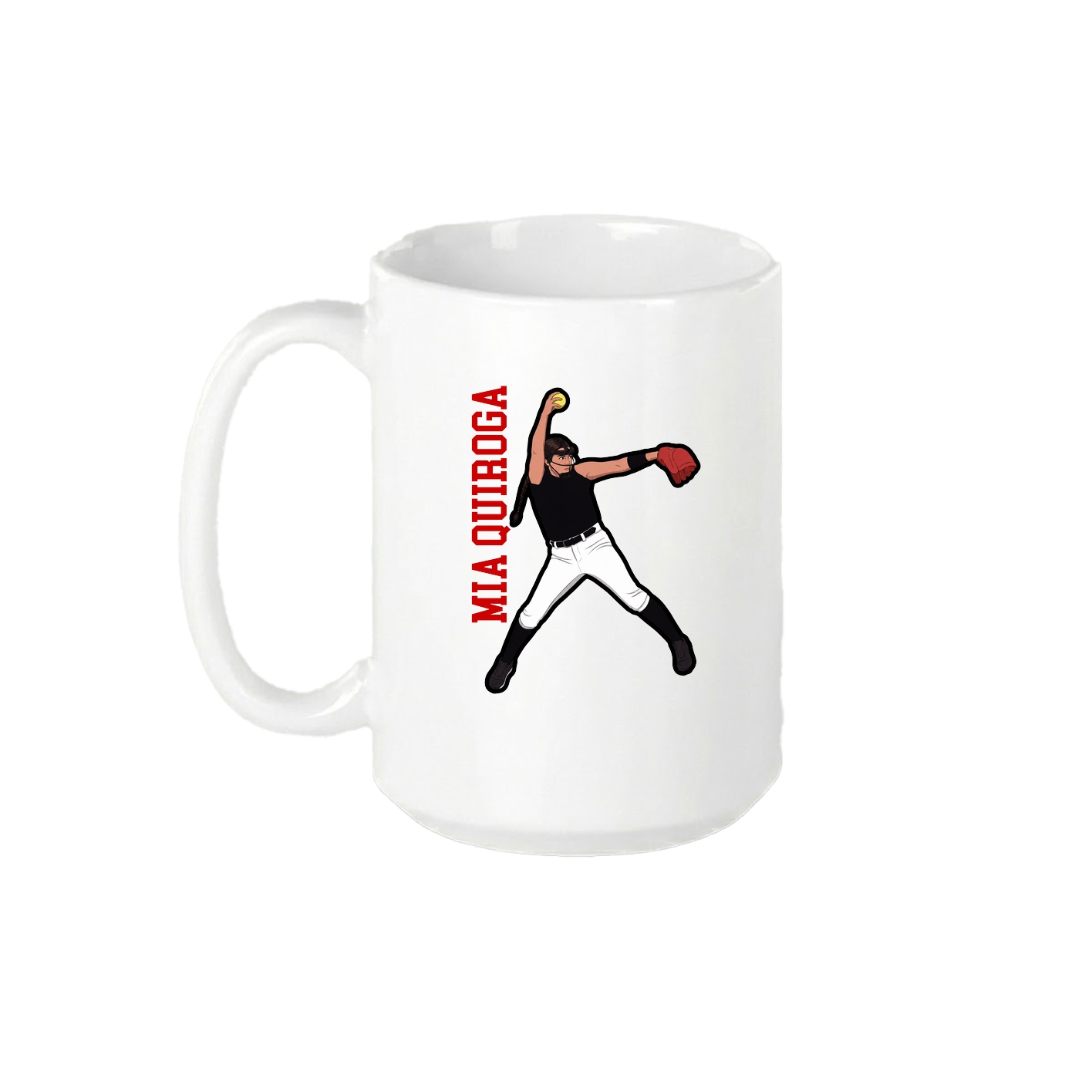 15oz Coffee Mug — Name Vertical in White