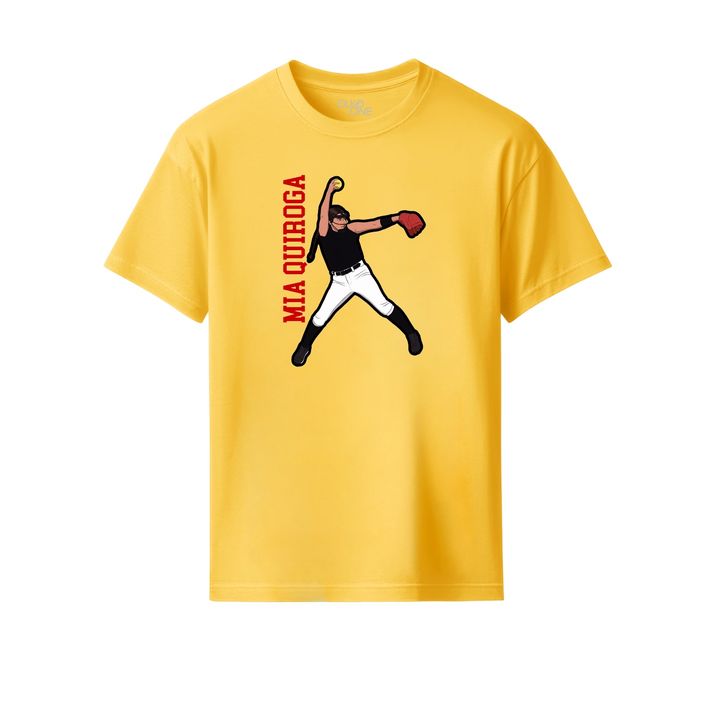 Youth Tee — Name Vertical in Yellow