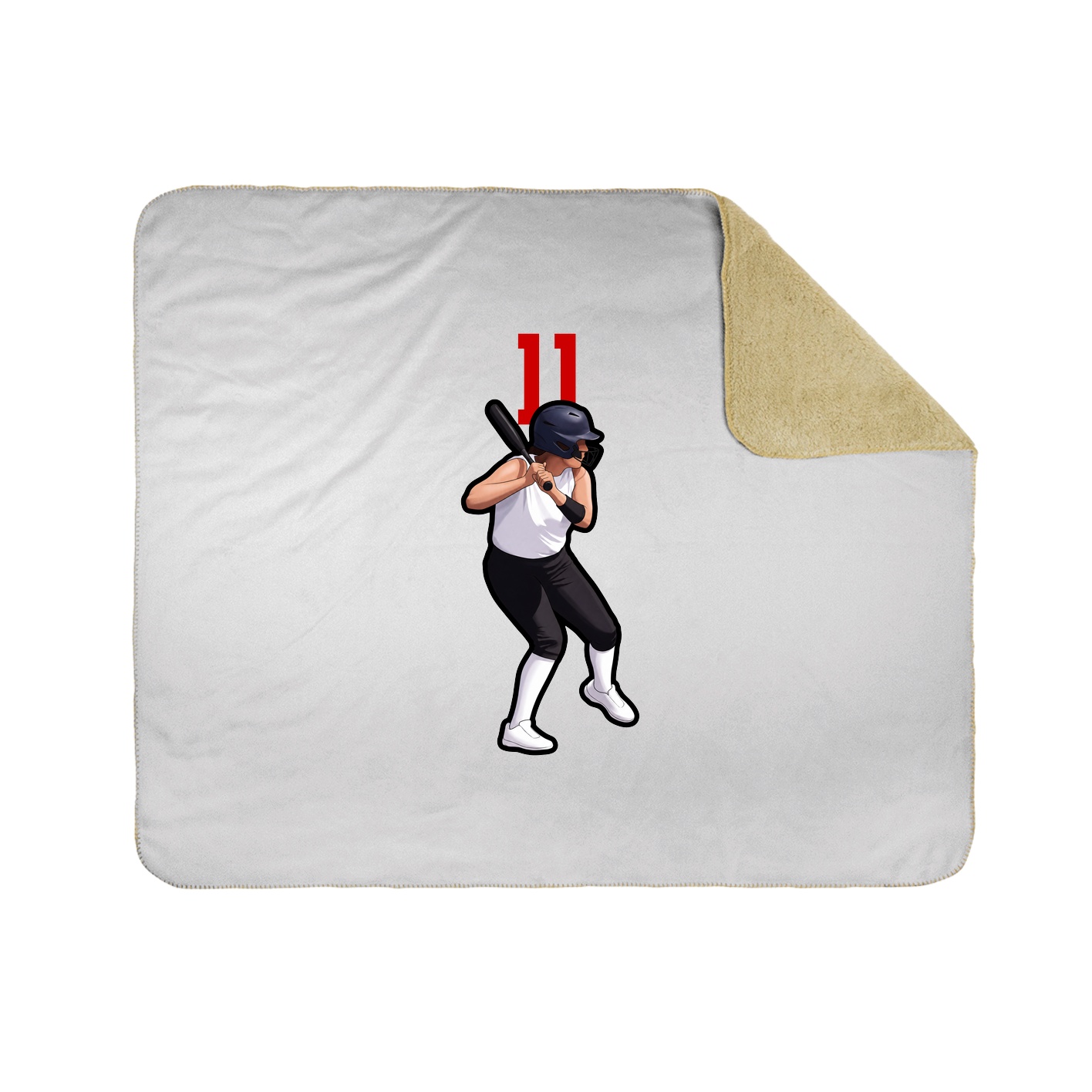 Throw Blanket — Number Top in White
