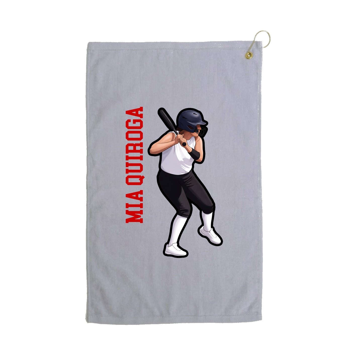 Golf Towel — Name Vertical in Grey