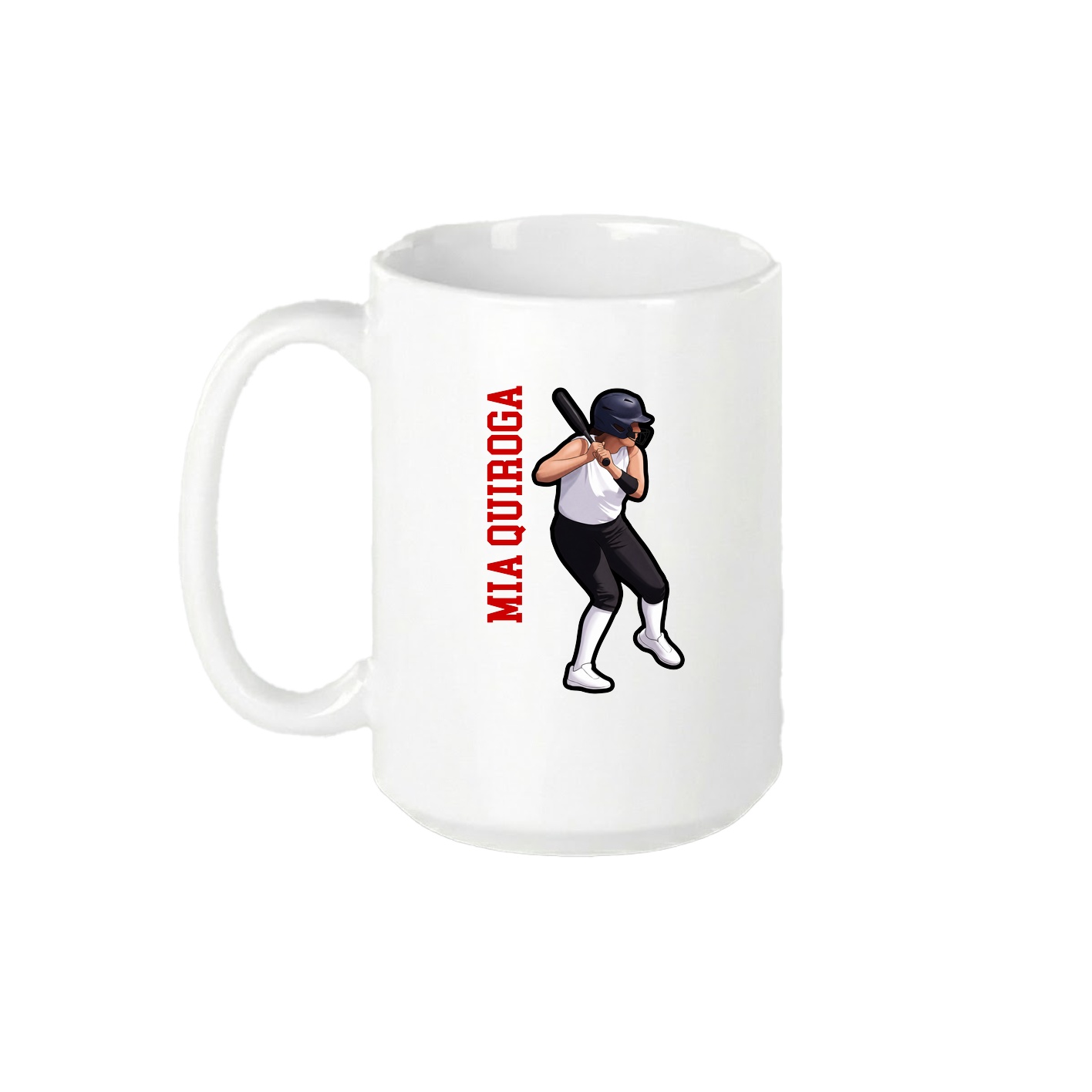 15oz Coffee Mug — Name Vertical in White