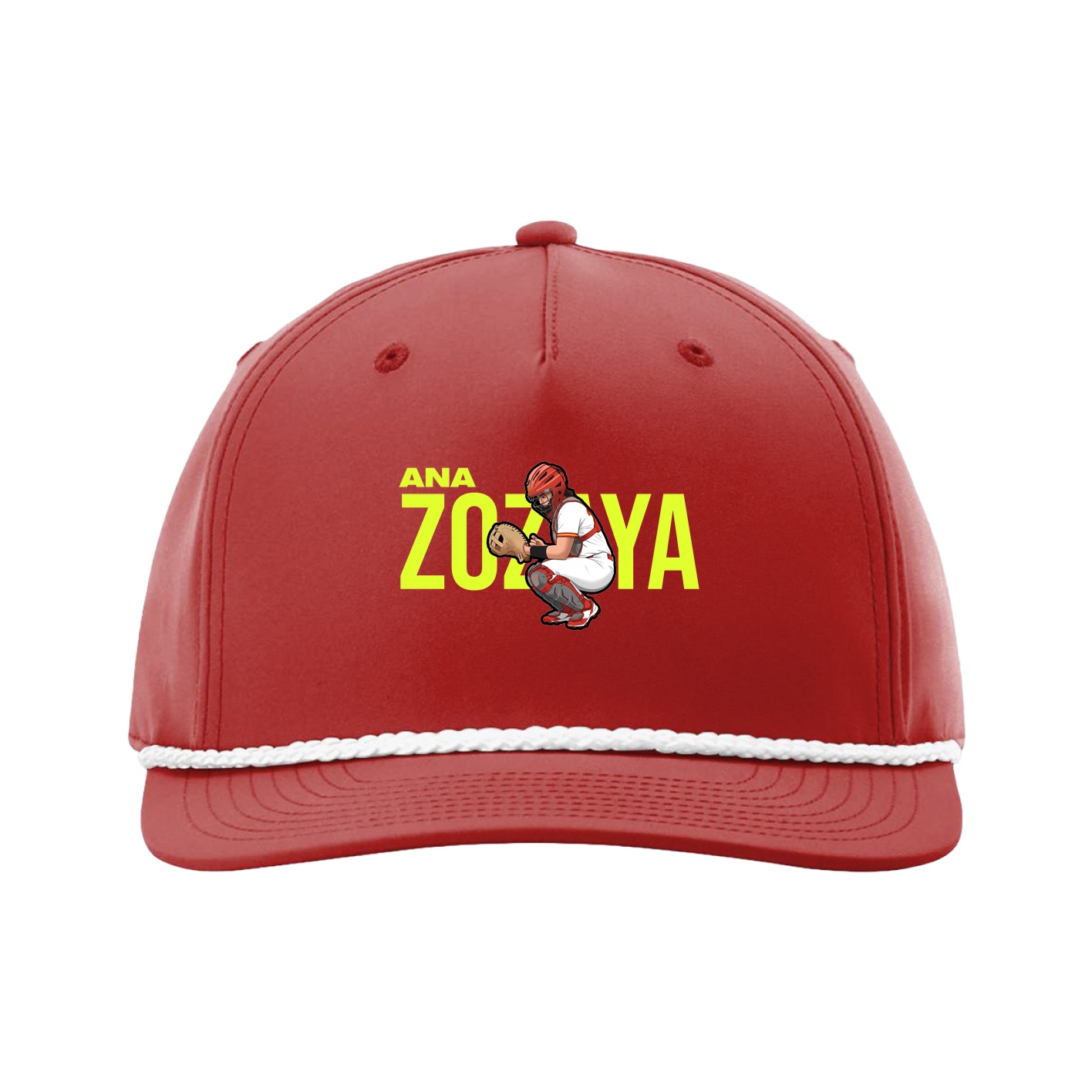 Five-Panel Classic Rope Cap — Player Name in Red