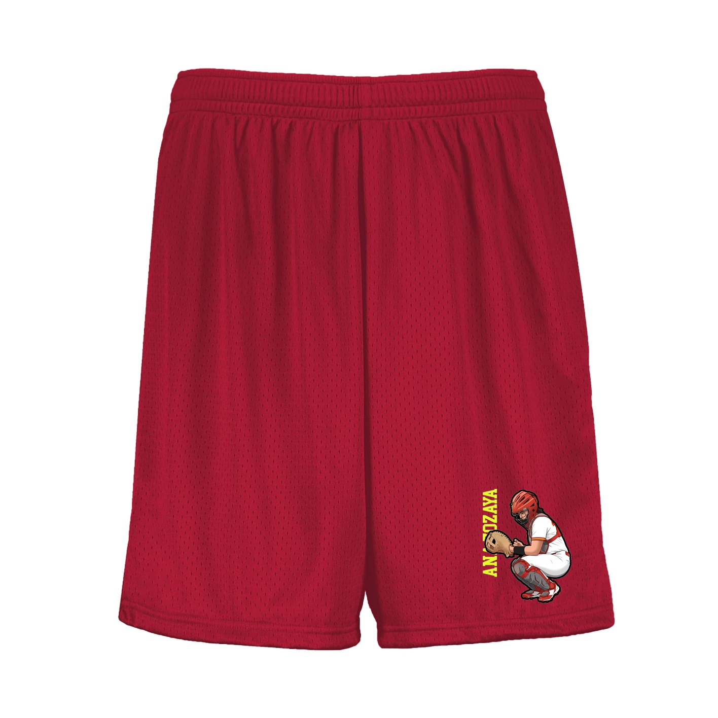 Shorts — Name Vertical in Red