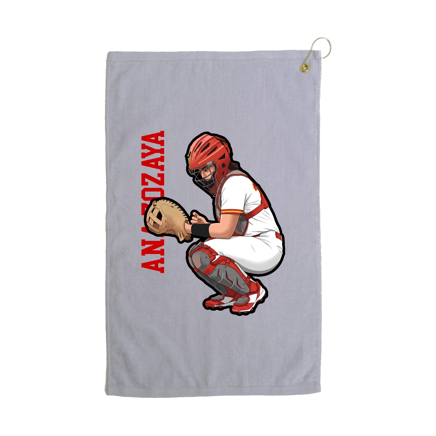 Golf Towel — Name Vertical in Grey