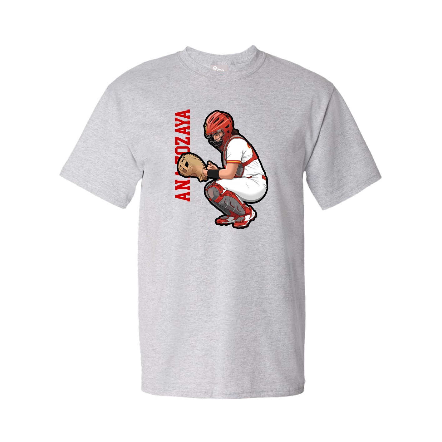 Youth Tee — Name Vertical in Grey