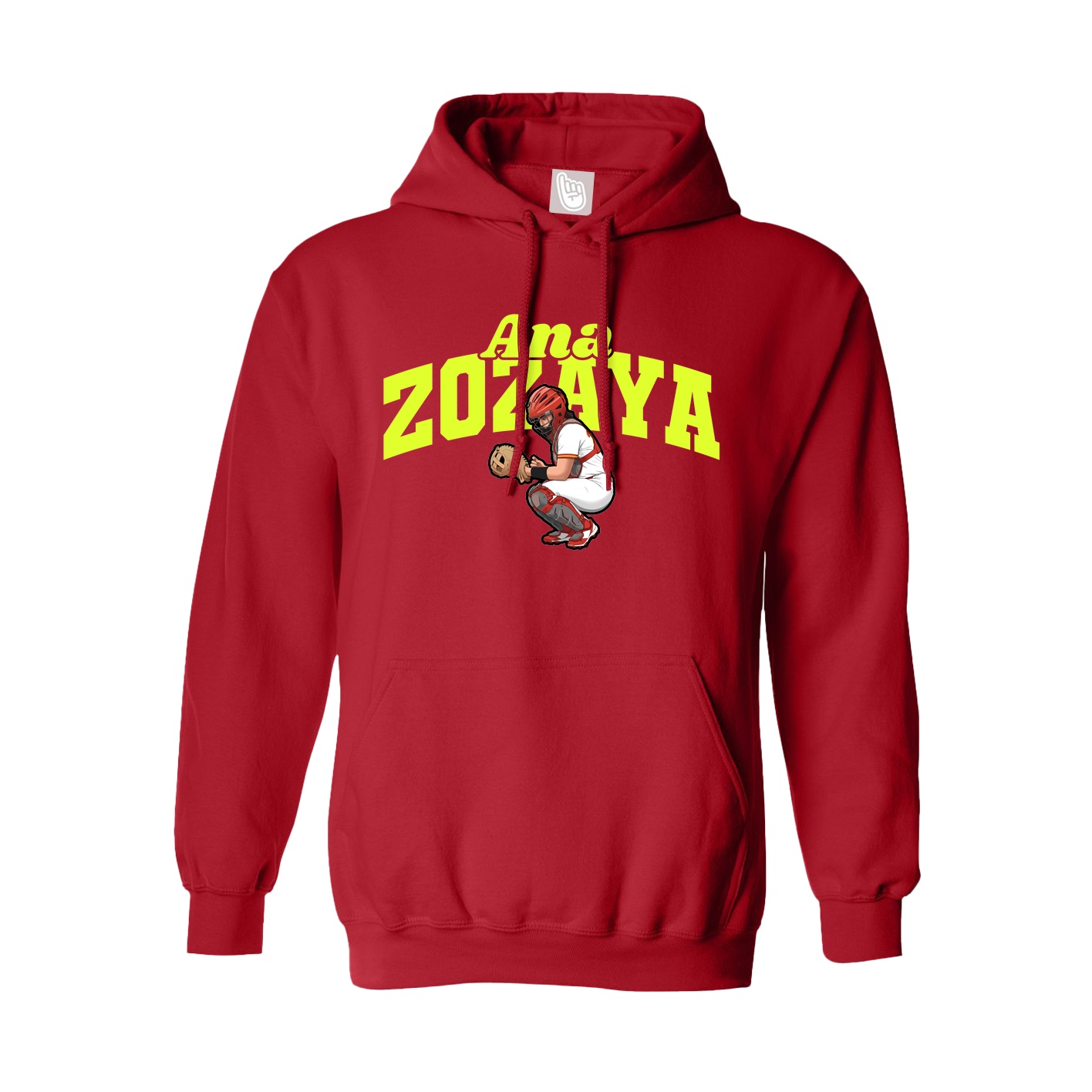 Youth Hoodie — Signature Arch in Red