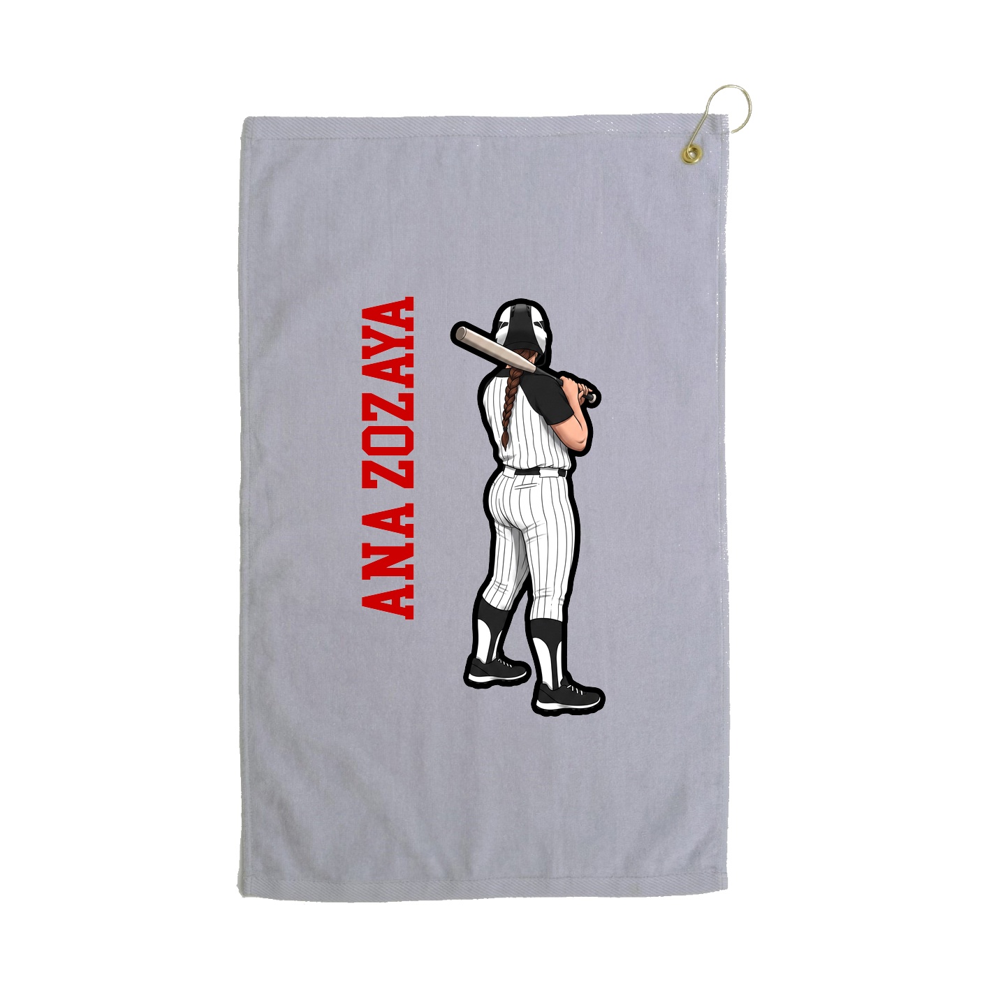 Golf Towel — Name Vertical in Grey