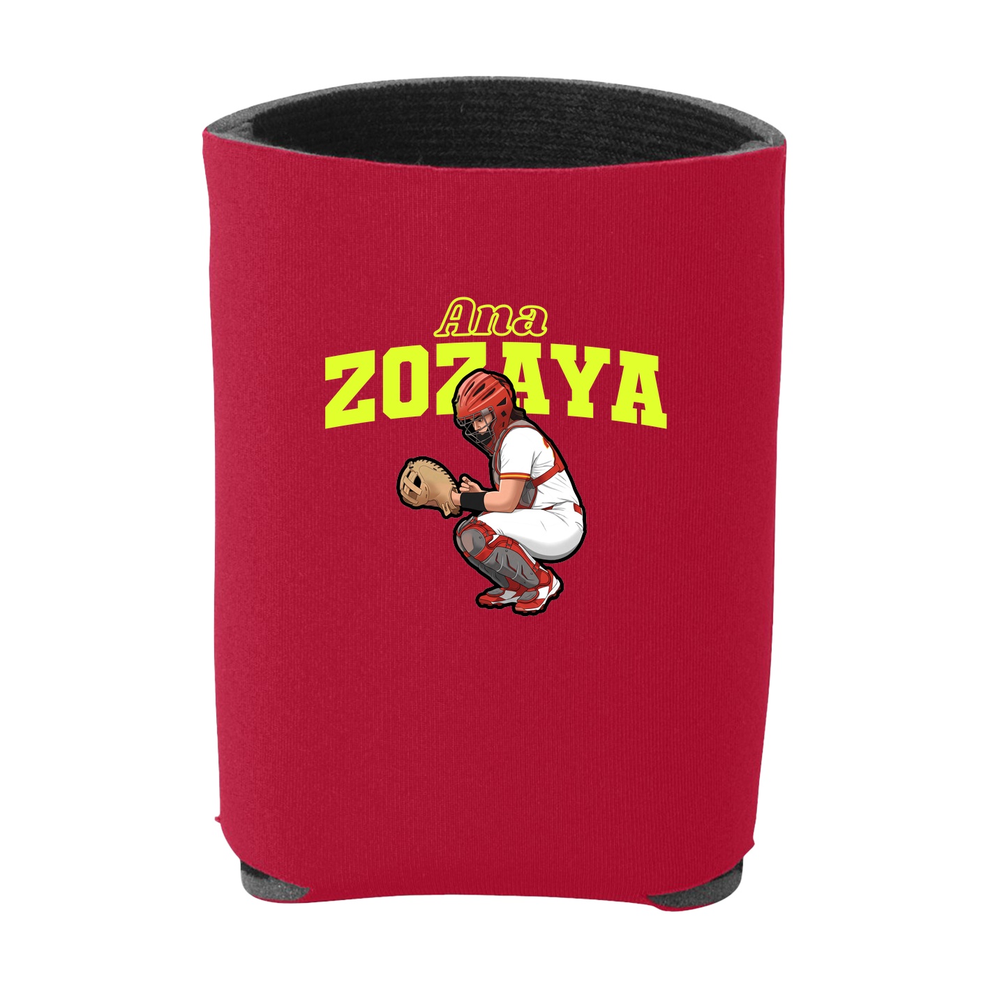 Can Holder — Name Arch in Red