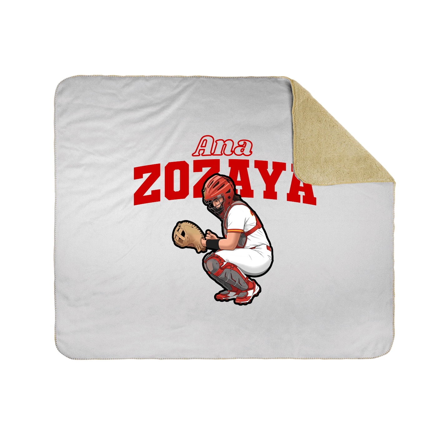 Throw Blanket — Name Arch in White