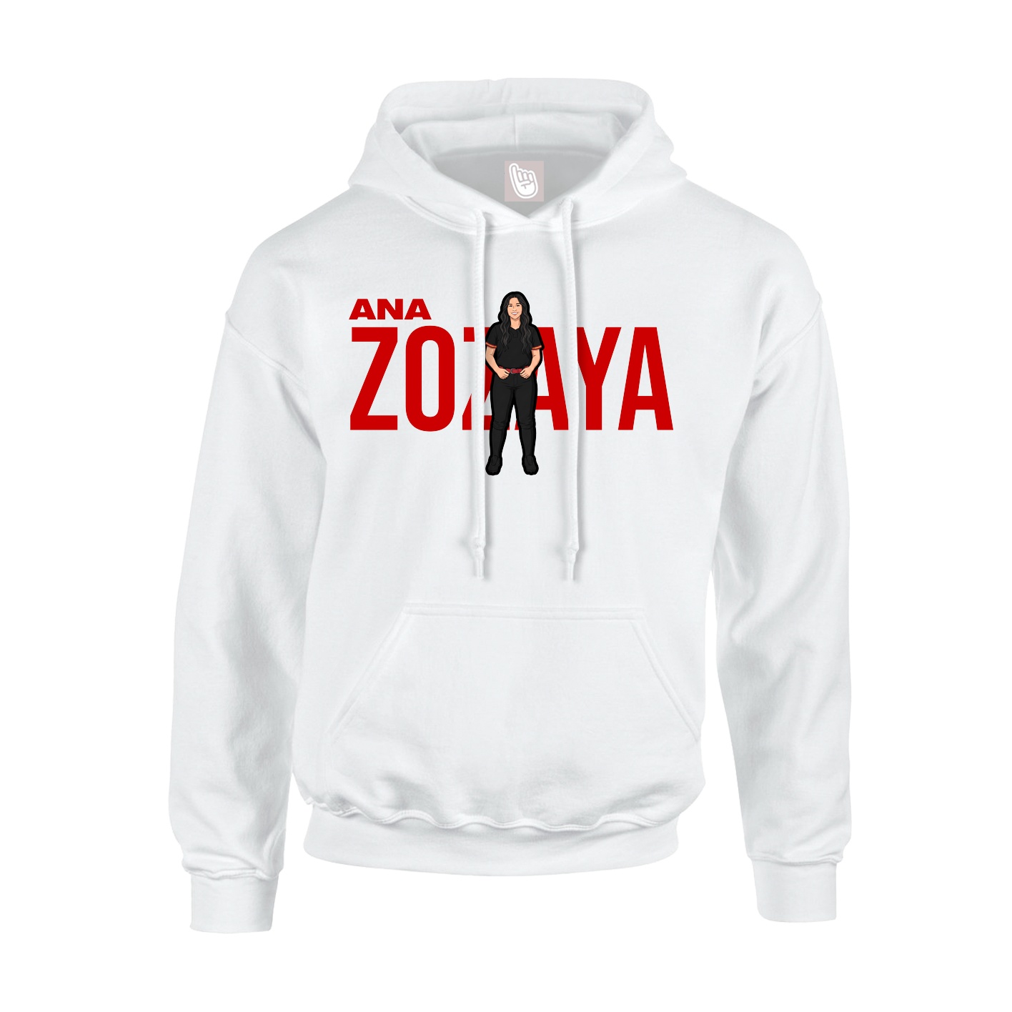 Youth Hoodie — Player Name in White