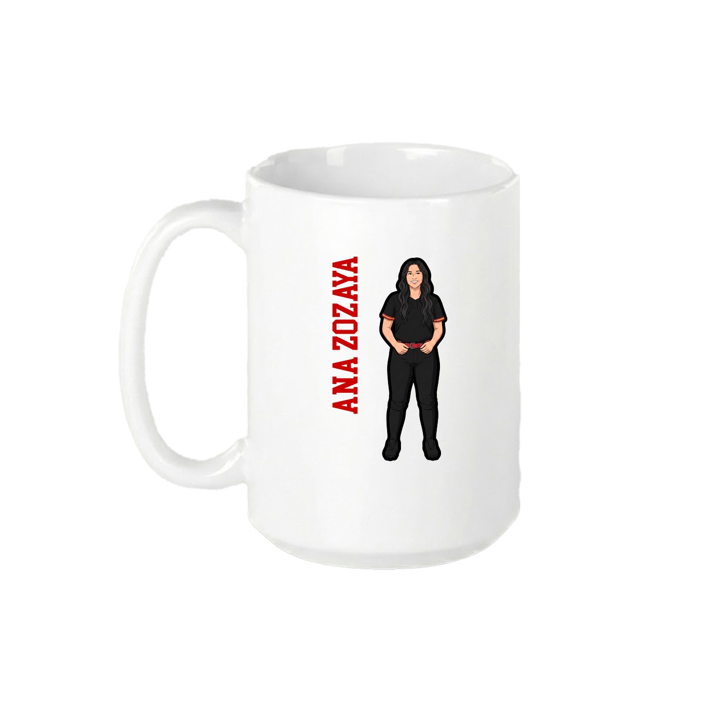 15oz Coffee Mug — Name Vertical in White